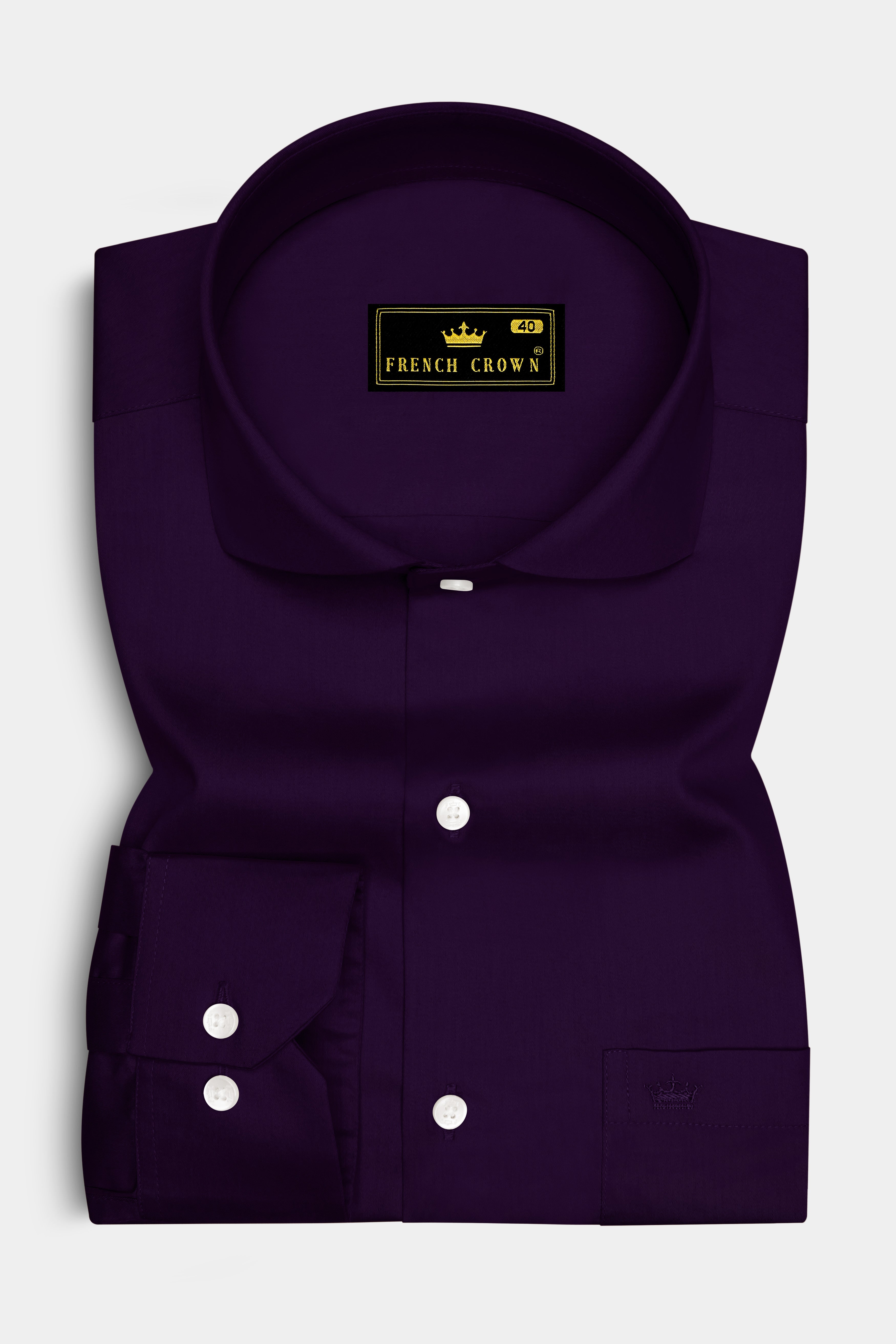 Violoro-Ebnoy Purple Subtle Sheen Super Soft Premium Cotton Cut Away Collar Dress Shirt