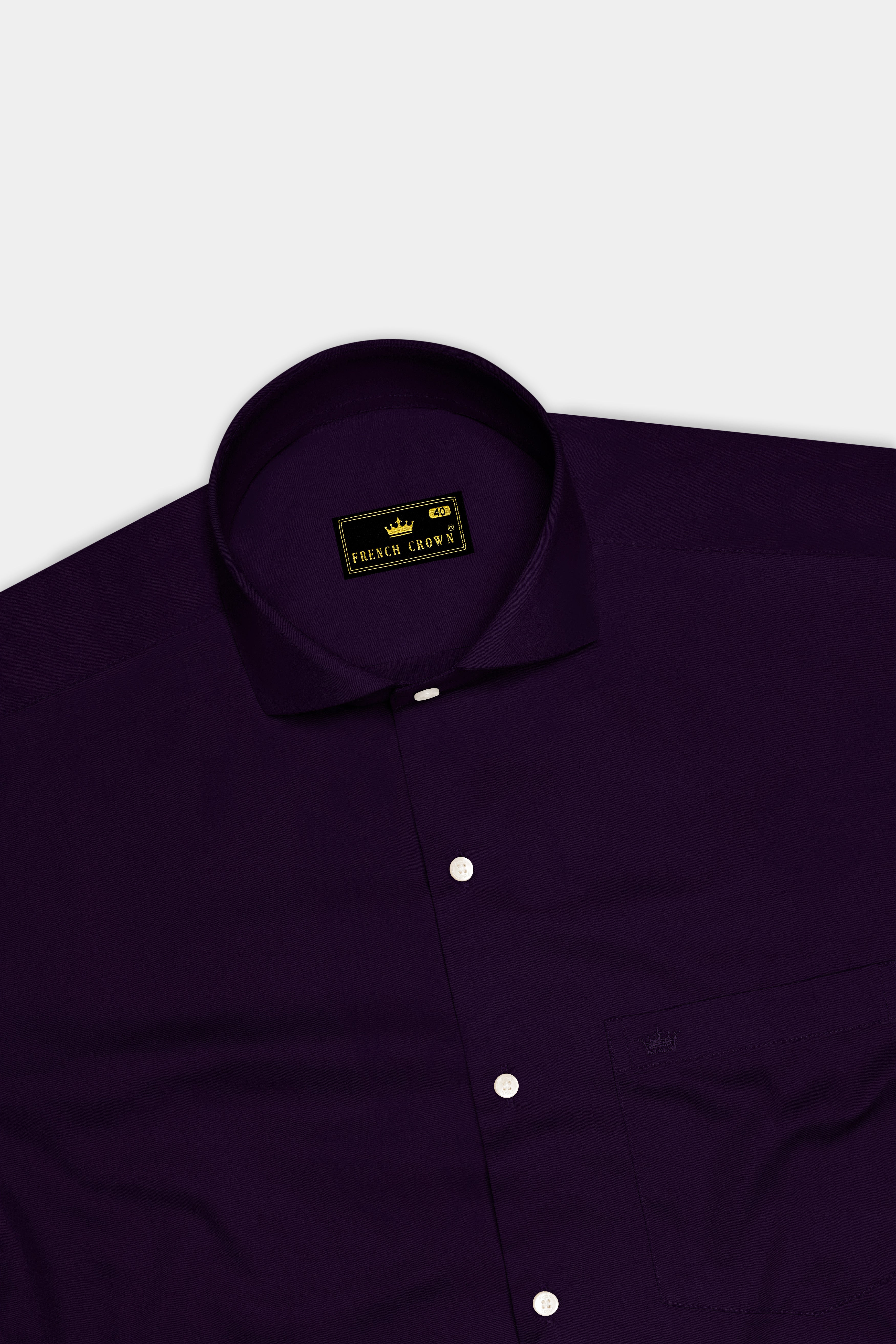 Violoro-Ebnoy Purple Subtle Sheen Super Soft Premium Cotton Cut Away Collar Dress Shirt