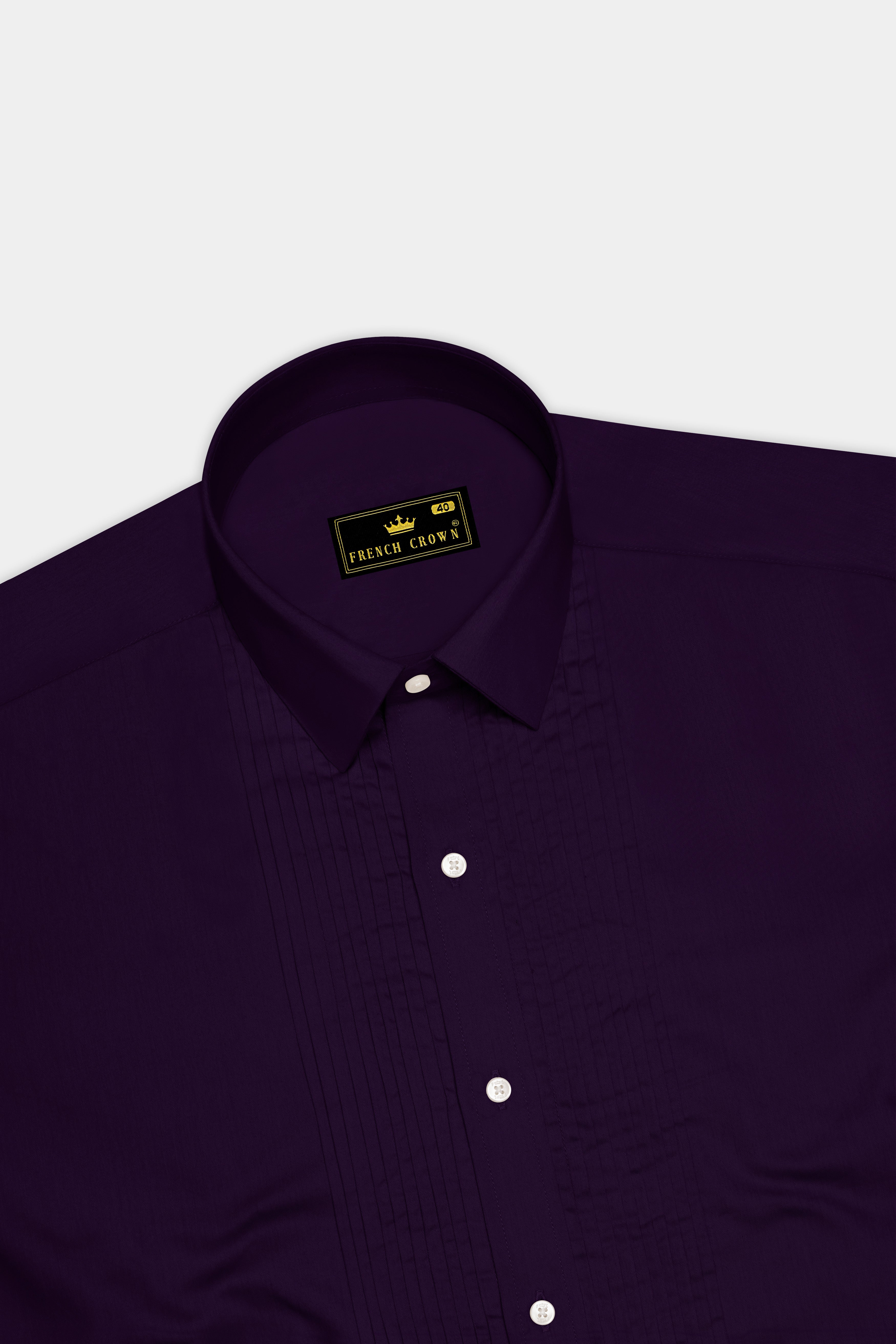Violoro-Ebnoy Purple Subtle Sheen Super Soft Premium Cotton Tuxedo Dress Shirt