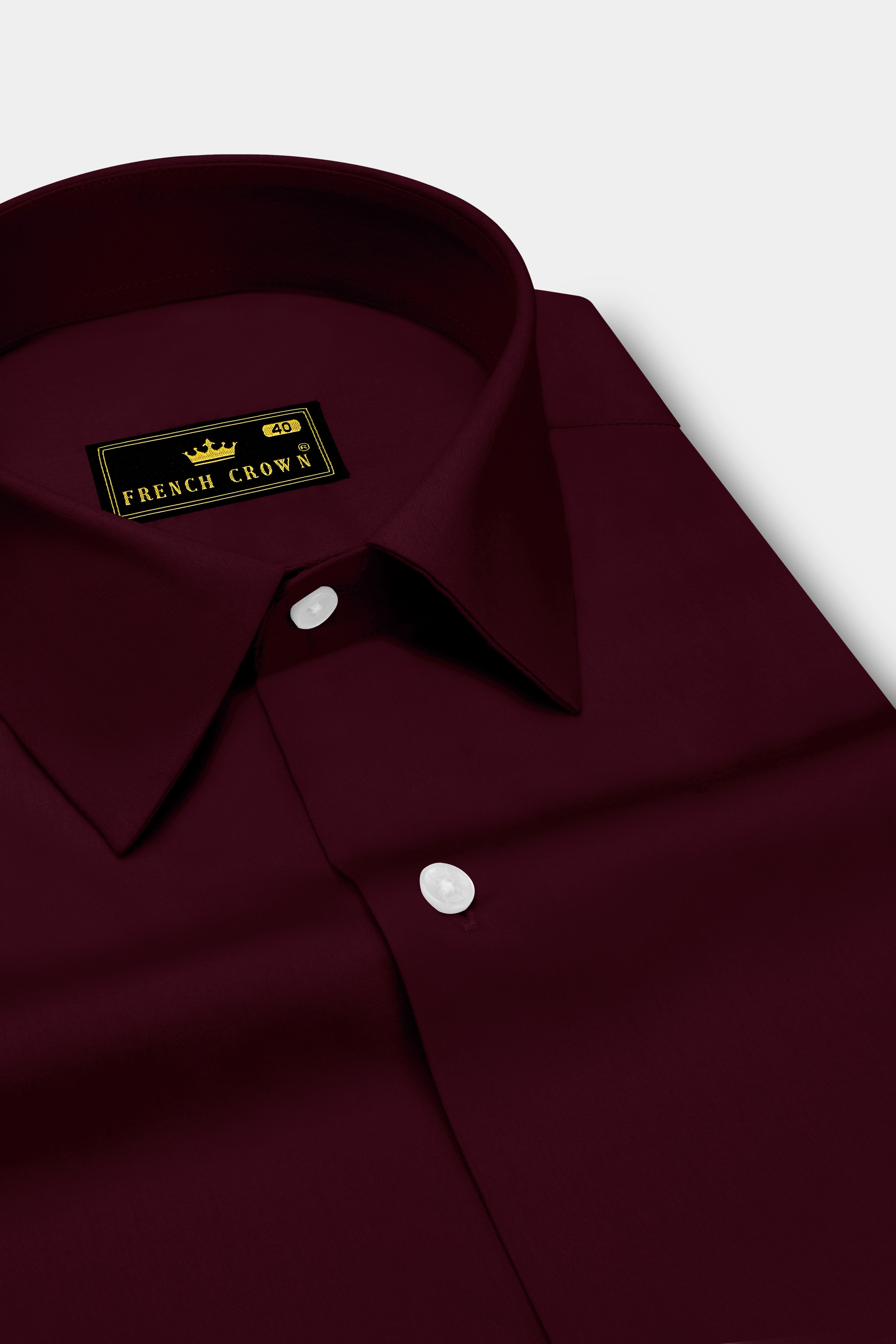 Regalis-Aubergine Maroon Subtle Sheen Super Soft Premium Cotton Dress Shirt