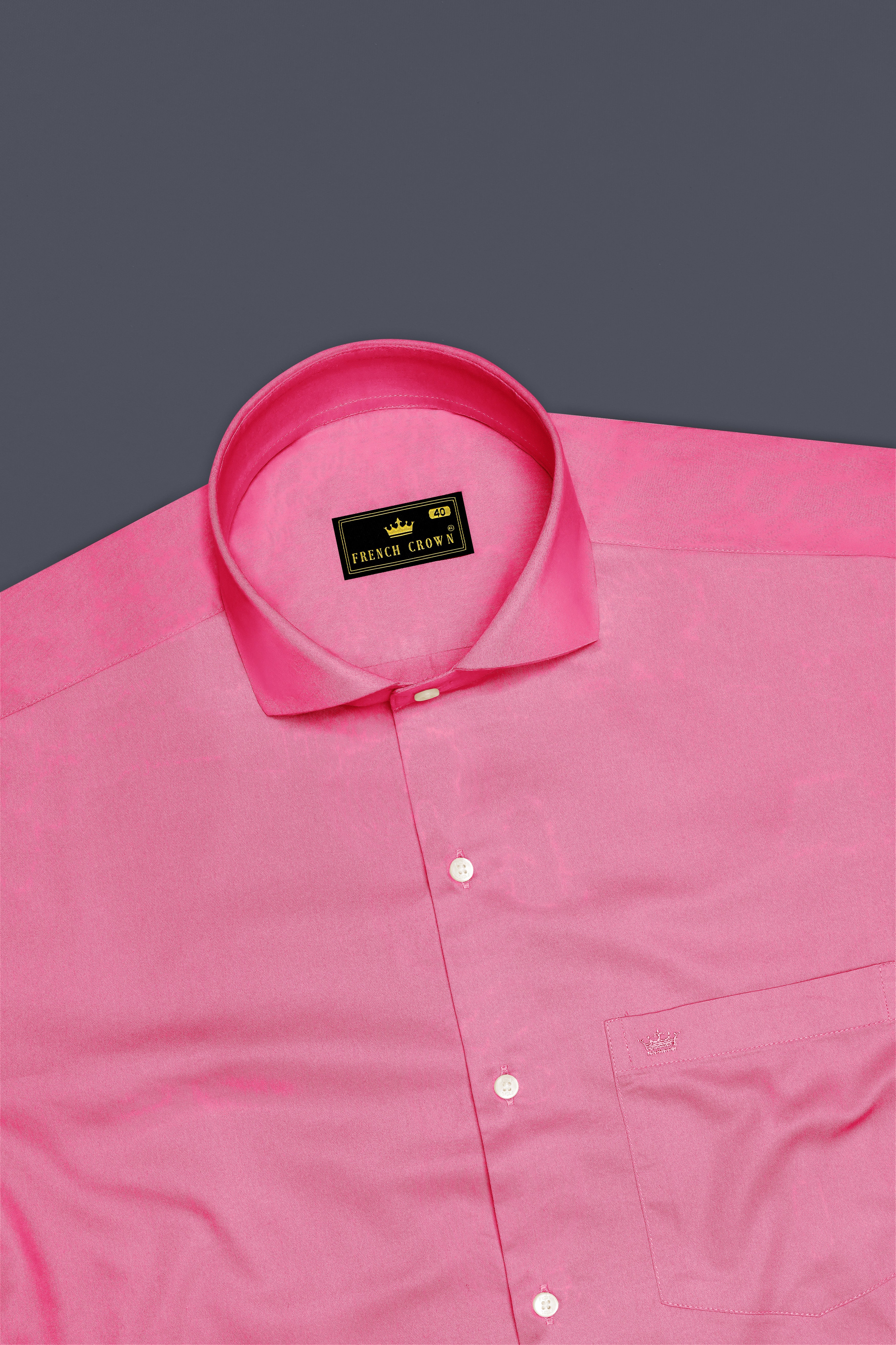 Blushoro-Thulian Pink Subtle Sheen Super Soft Premium Cotton Cut Away Collar Dress Shirt