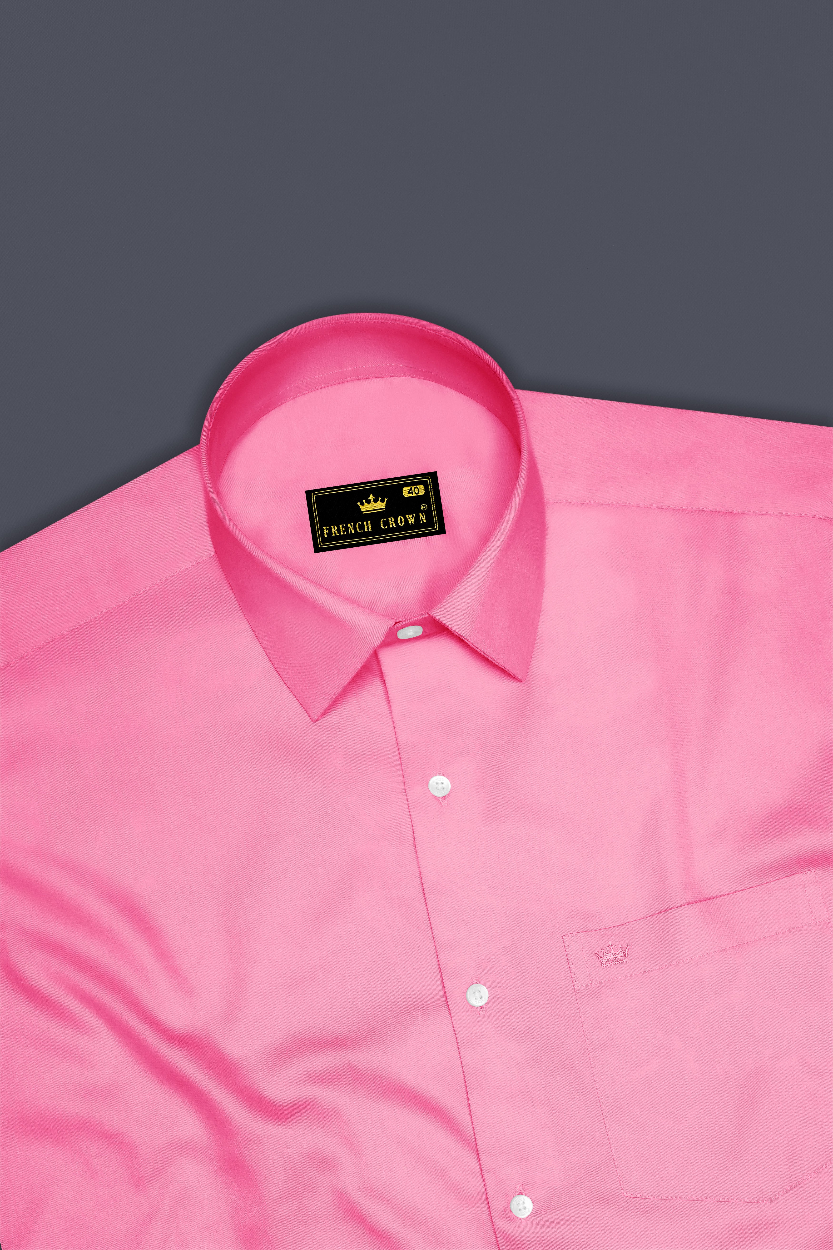 Blushoro-Thulian Pink Subtle Sheen Super Soft Premium Cotton Dress Shirt