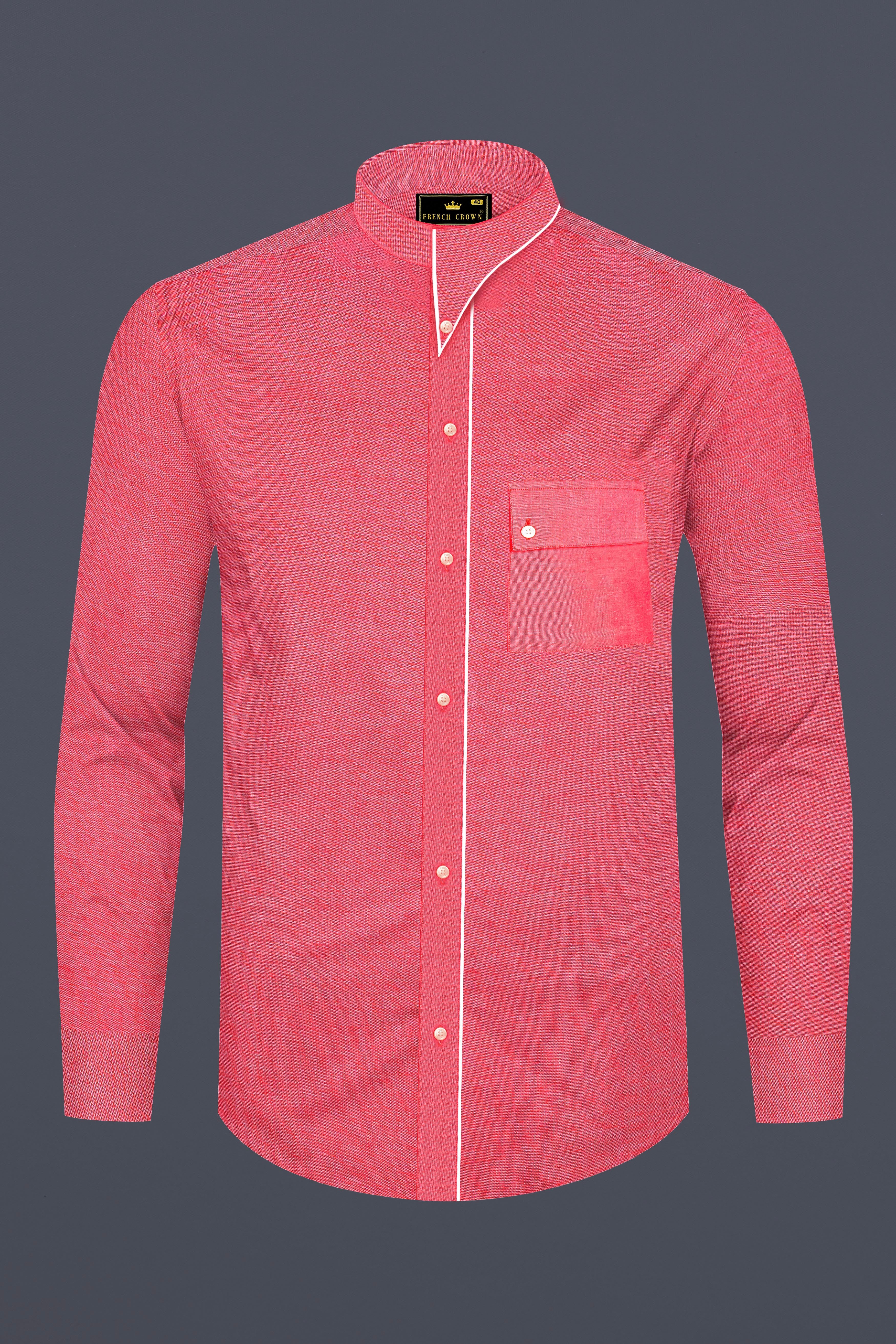 Rosavon-Mandy Pink Textured Oxford Premium Cotton Casual Designer Shirt