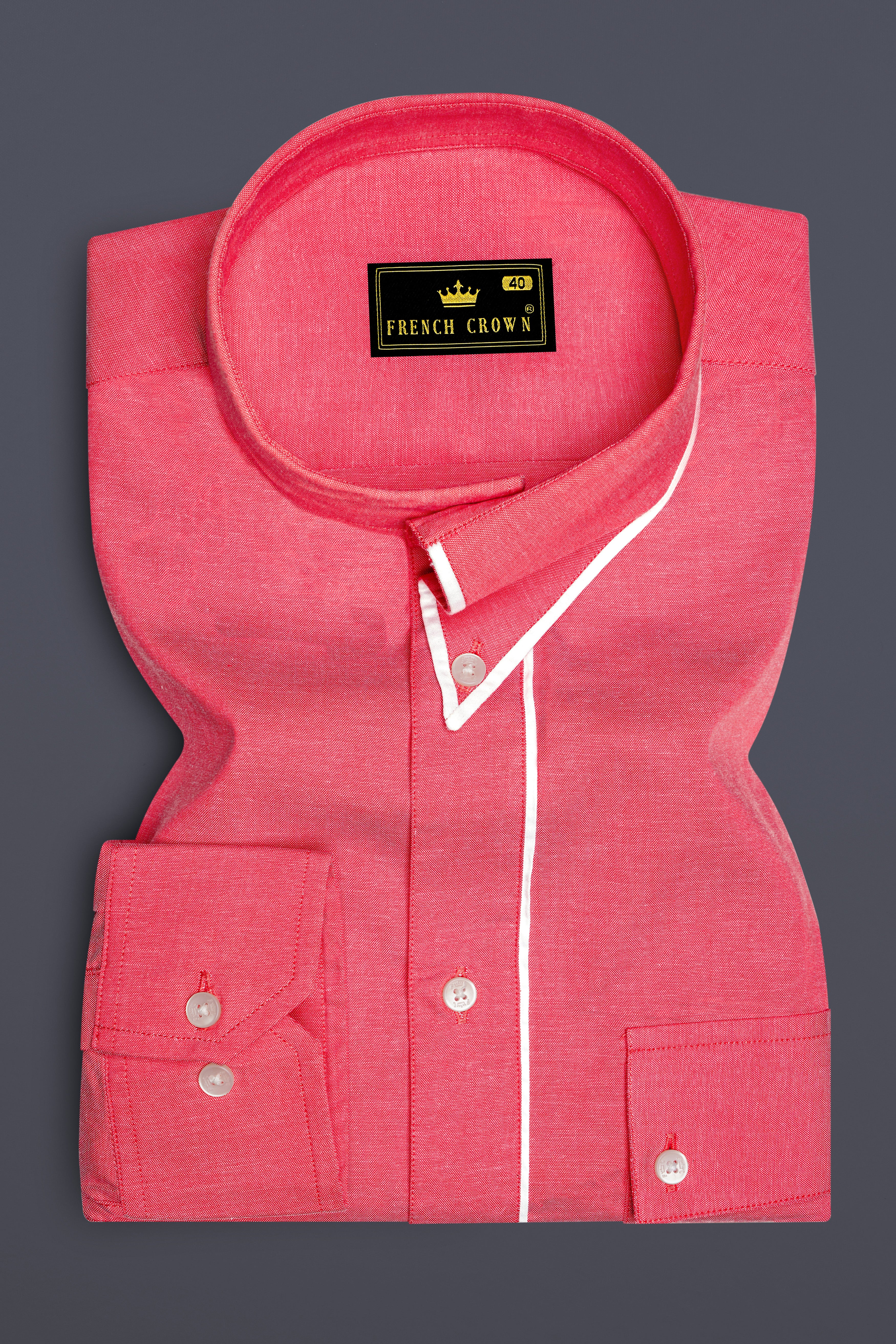 Rosavon-Mandy Pink Textured Oxford Premium Cotton Casual Designer Shirt