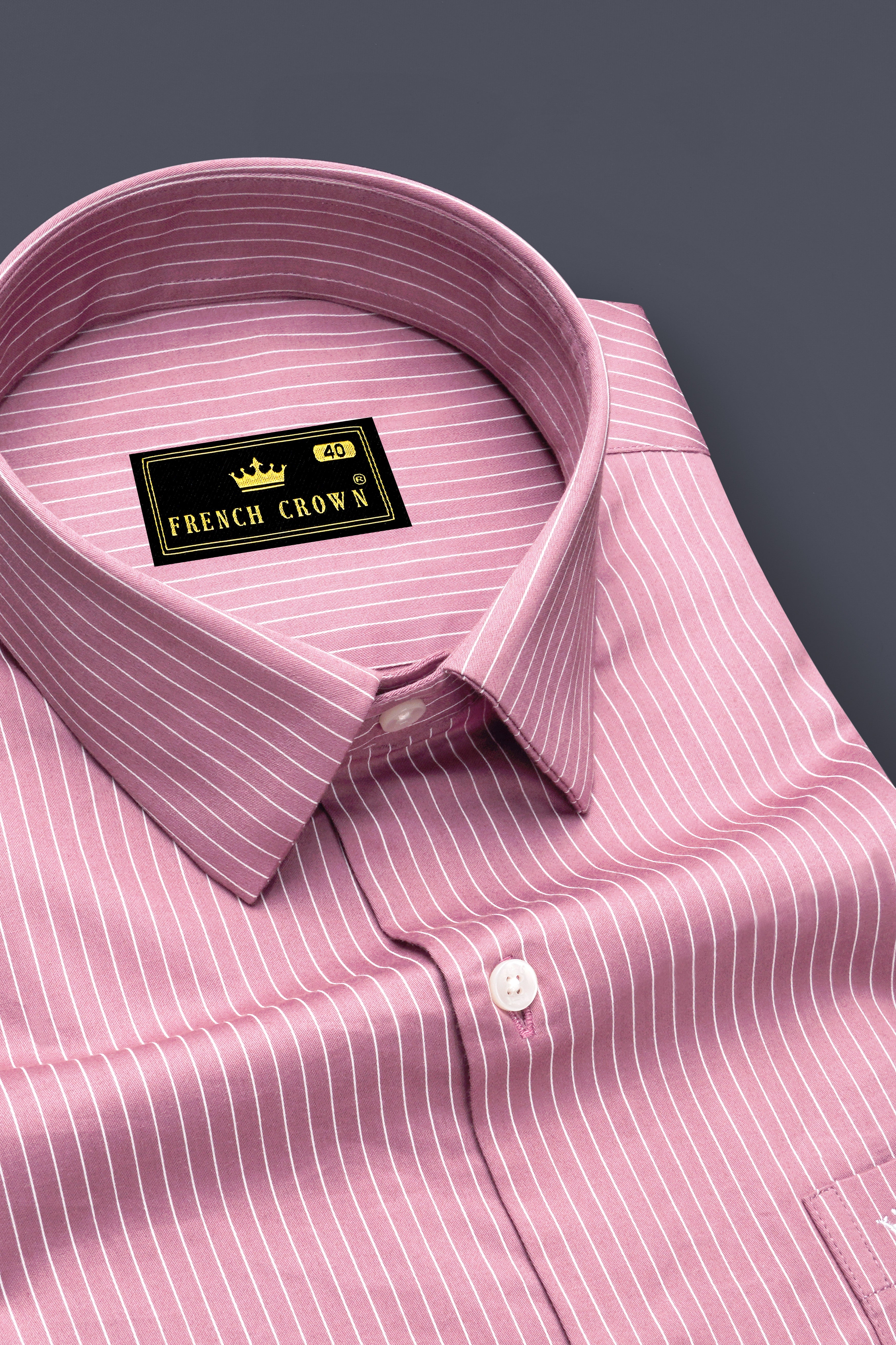 Blush-Bazaar Pink Pin Striped Subtle Sheen Super Soft Premium Cotton Dress Shirt