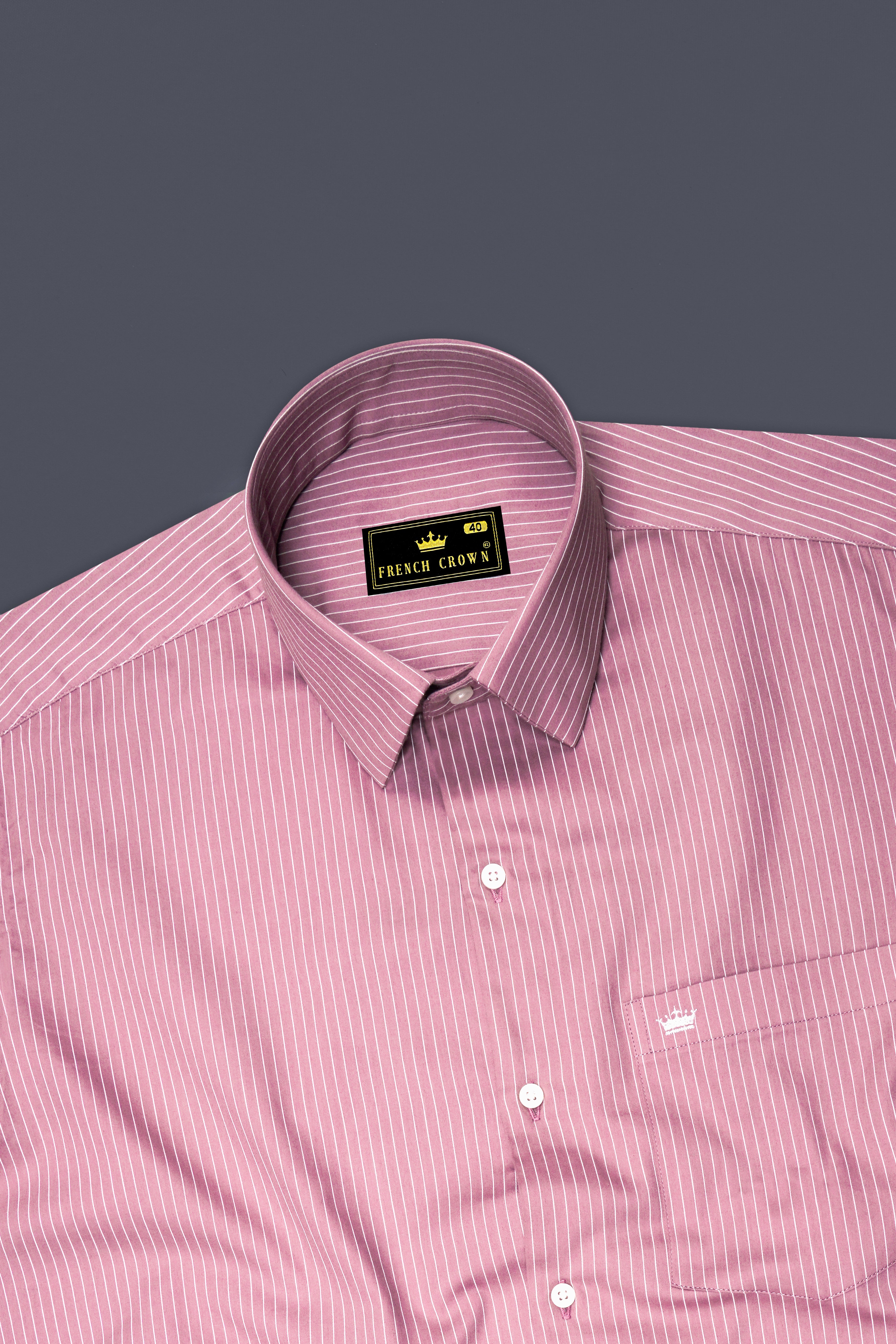 Blush-Bazaar Pink Pin Striped Subtle Sheen Super Soft Premium Cotton Dress Shirt
