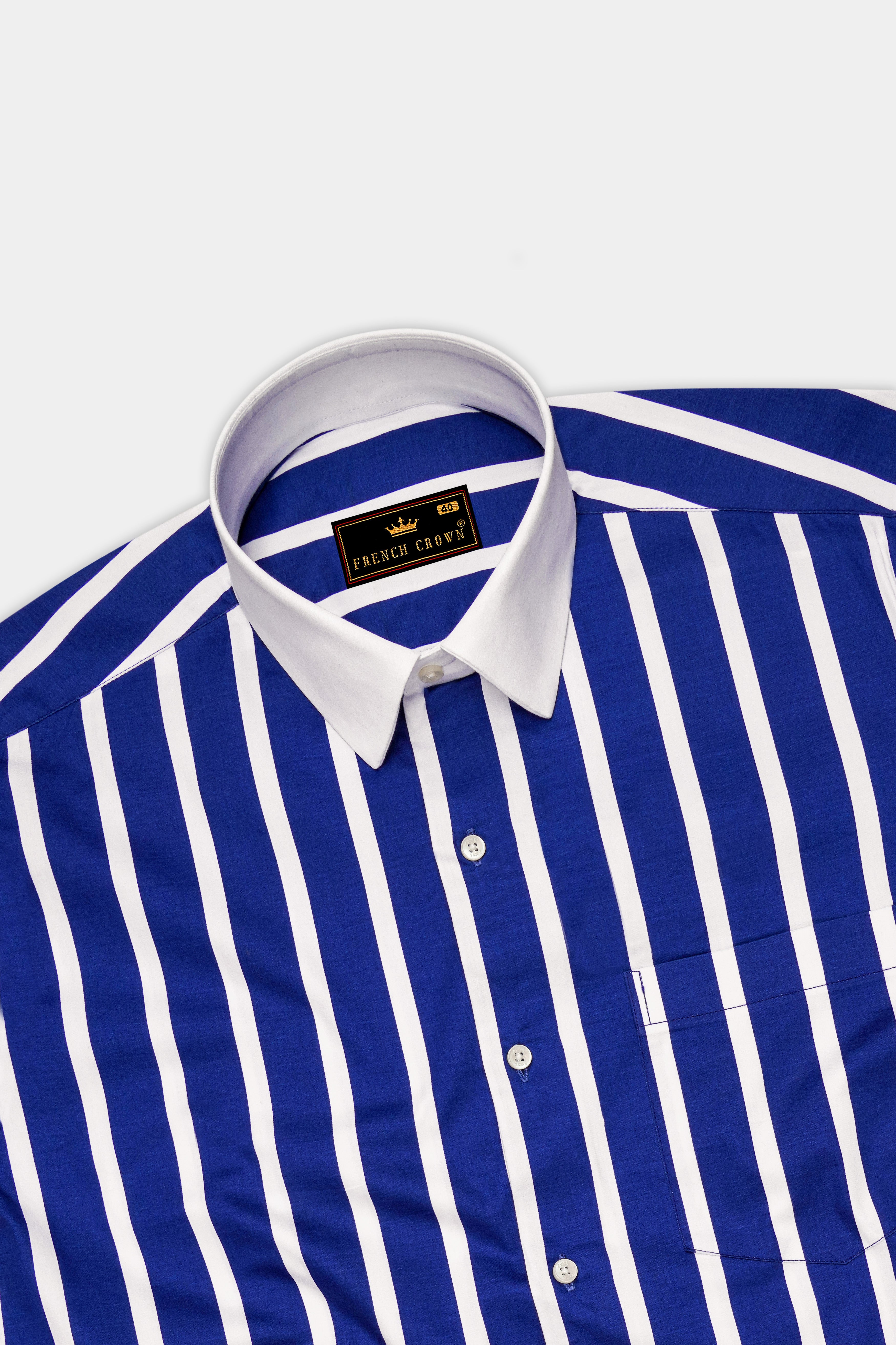 Marivon-Chambray Blue And Bright White Awning Striped Super Soft Premium Cotton Dress White Cuff Collar Shirt 14373-WCC-38, 14373-WCC-H-38, 14373-WCC-39, 14373-WCC-H-39, 14373-WCC-40, 14373-WCC-H-40, 14373-WCC-42, 14373-WCC-H-42, 14373-WCC-44, 14373-WCC-H-44, 14373-WCC-46, 14373-WCC-H-46, 14373-WCC-48, 14373-WCC-H-48, 14373-WCC-50, 14373-WCC-H-50, 14373-WCC-52, 14373-WCC-H-52