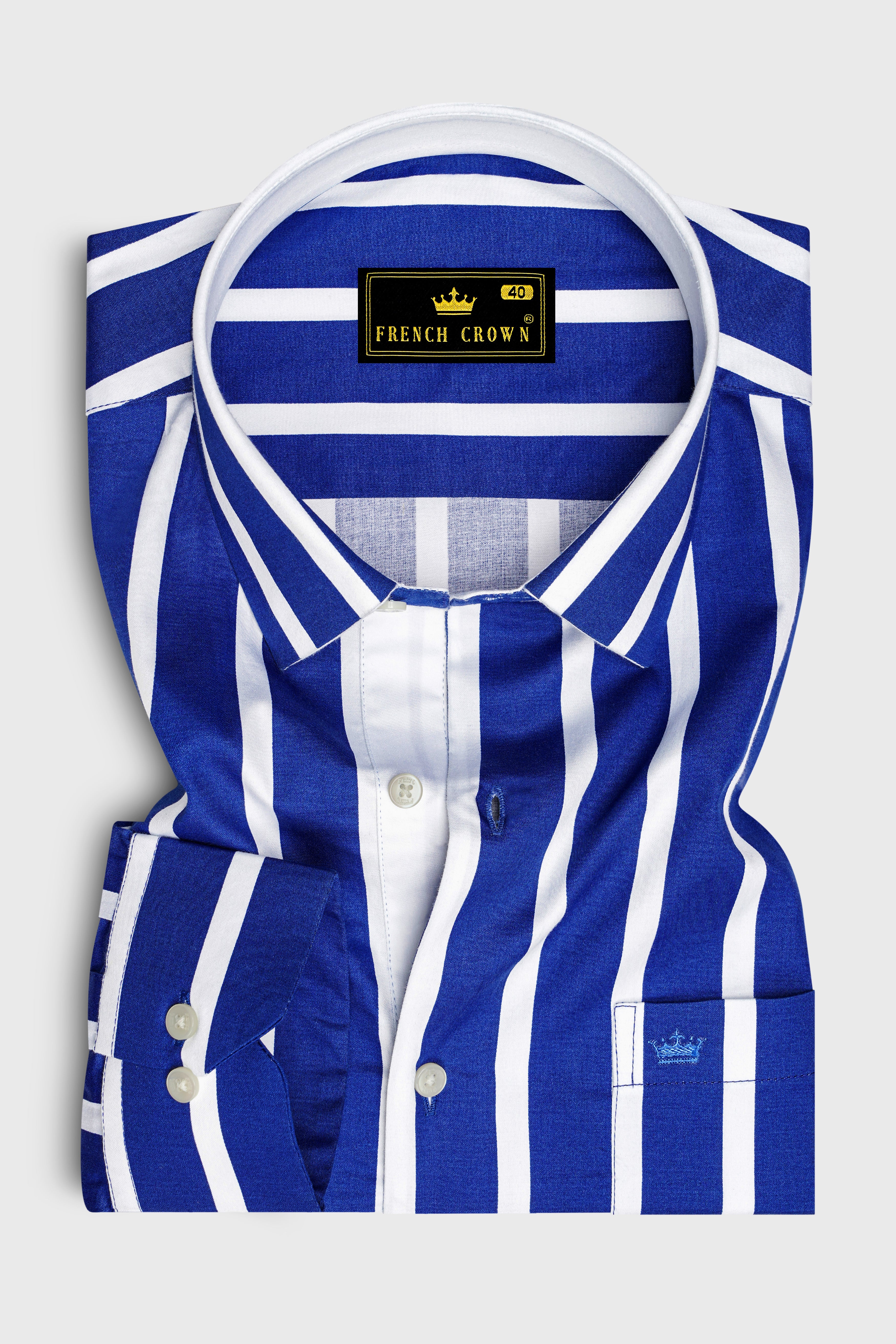 Marivon-Chambray Blue And Bright White Awning Striped Super Soft Premium Cotton Dress Shirt 14379-CLOTH-P-38, 14379-CLOTH-P-H-38, 14379-CLOTH-P-39, 14379-CLOTH-P-H-39, 14379-CLOTH-P-40, 14379-CLOTH-P-H-40, 14379-CLOTH-P-42, 14379-CLOTH-P-H-42, 14379-CLOTH-P-44, 14379-CLOTH-P-H-44, 14379-CLOTH-P-46, 14379-CLOTH-P-H-46, 14379-CLOTH-P-48, 14379-CLOTH-P-H-48, 14379-CLOTH-P-50, 14379-CLOTH-P-H-50, 14379-CLOTH-P-52, 14379-CLOTH-P-H-52