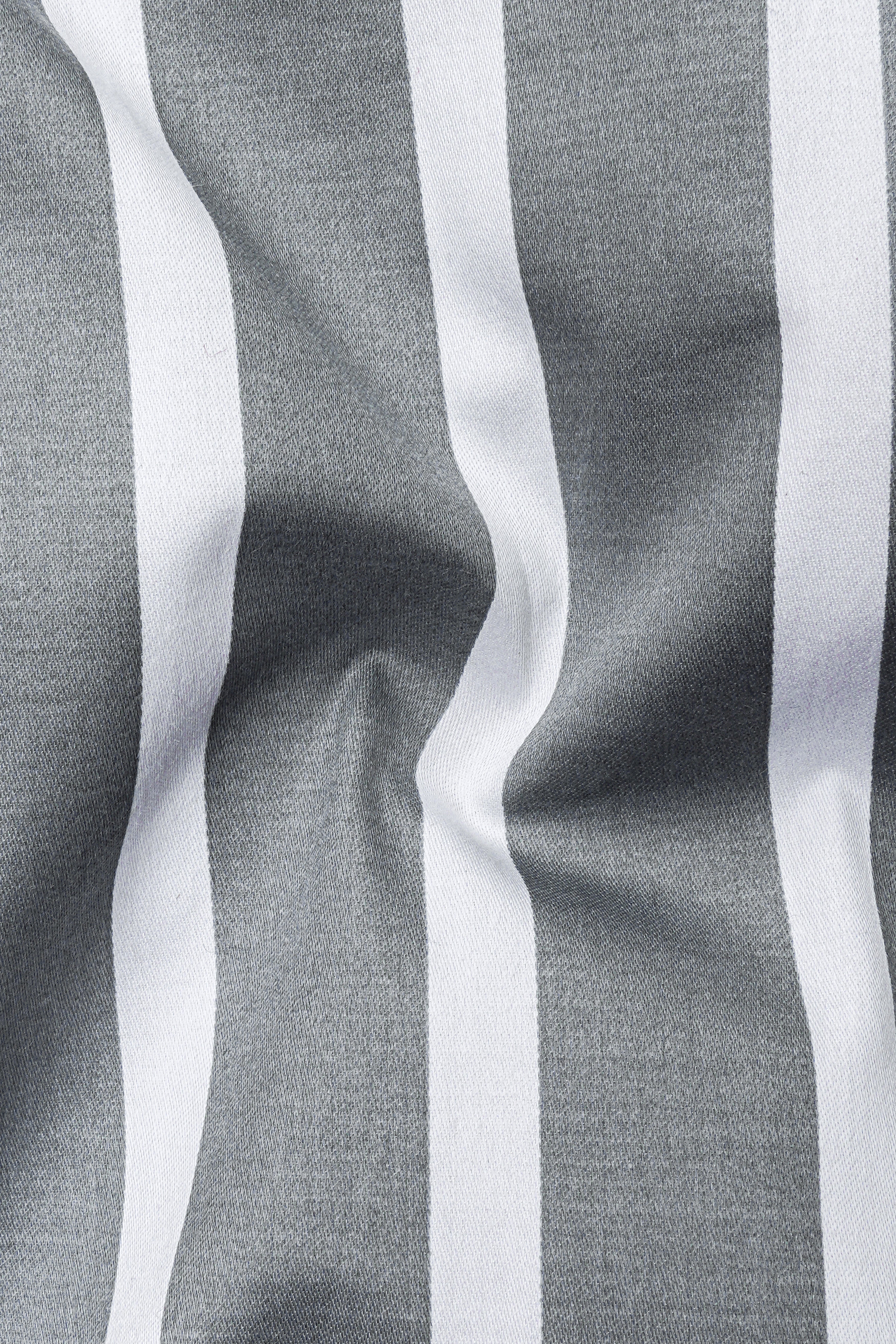 Nordoro-Oslo Gray And Bright White Awning Striped Super Soft Premium Cotton Button Down Collar Dress Shirt