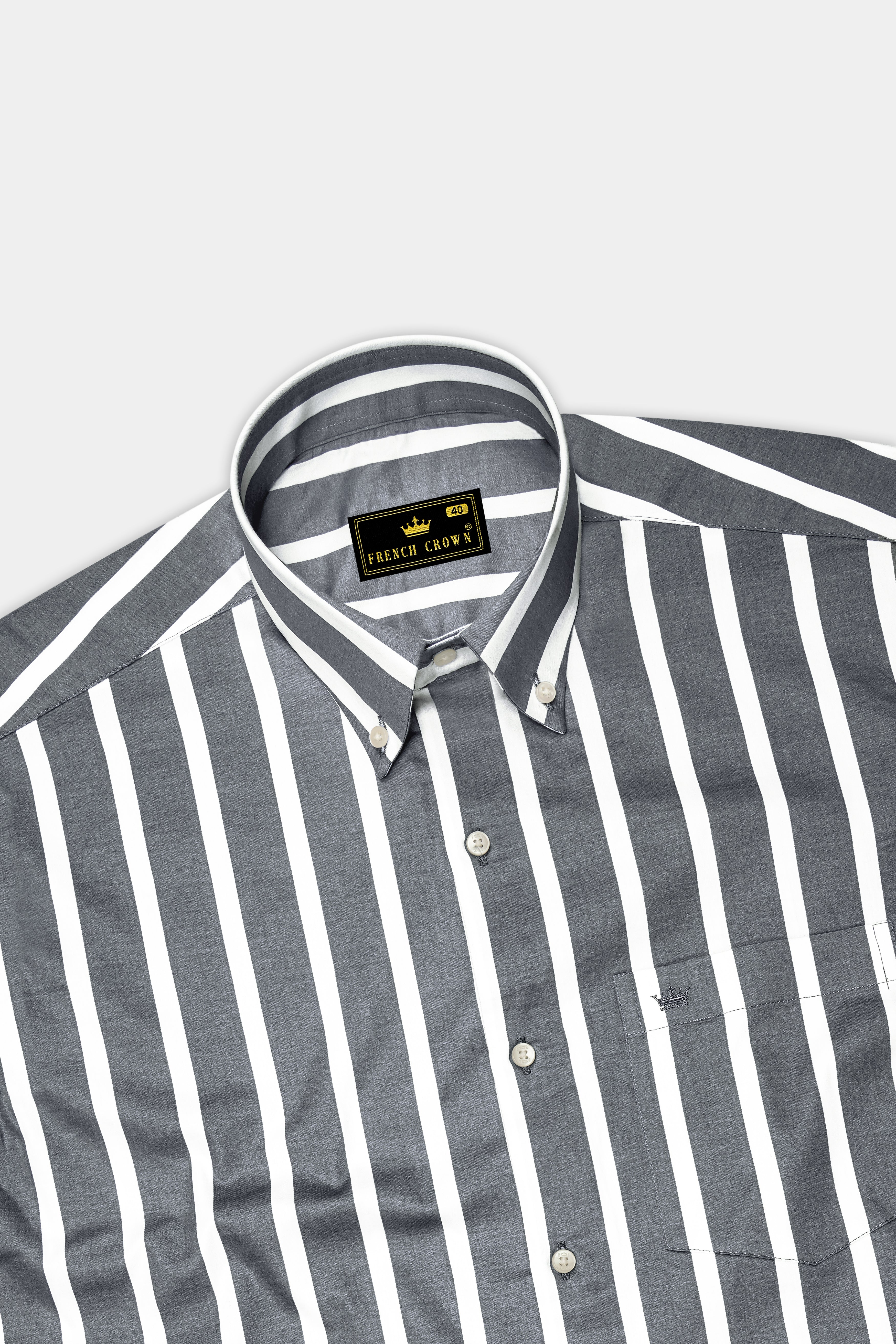 Nordoro-Oslo Gray And Bright White Awning Striped Super Soft Premium Cotton Button Down Collar Dress Shirt 14382-BD-38, 14382-BD-H-38, 14382-BD-39, 14382-BD-H-39, 14382-BD-40, 14382-BD-H-40, 14382-BD-42, 14382-BD-H-42, 14382-BD-44, 14382-BD-H-44, 14382-BD-46, 14382-BD-H-46, 14382-BD-48, 14382-BD-H-48, 14382-BD-50, 14382-BD-H-50, 14382-BD-52, 14382-BD-H-52