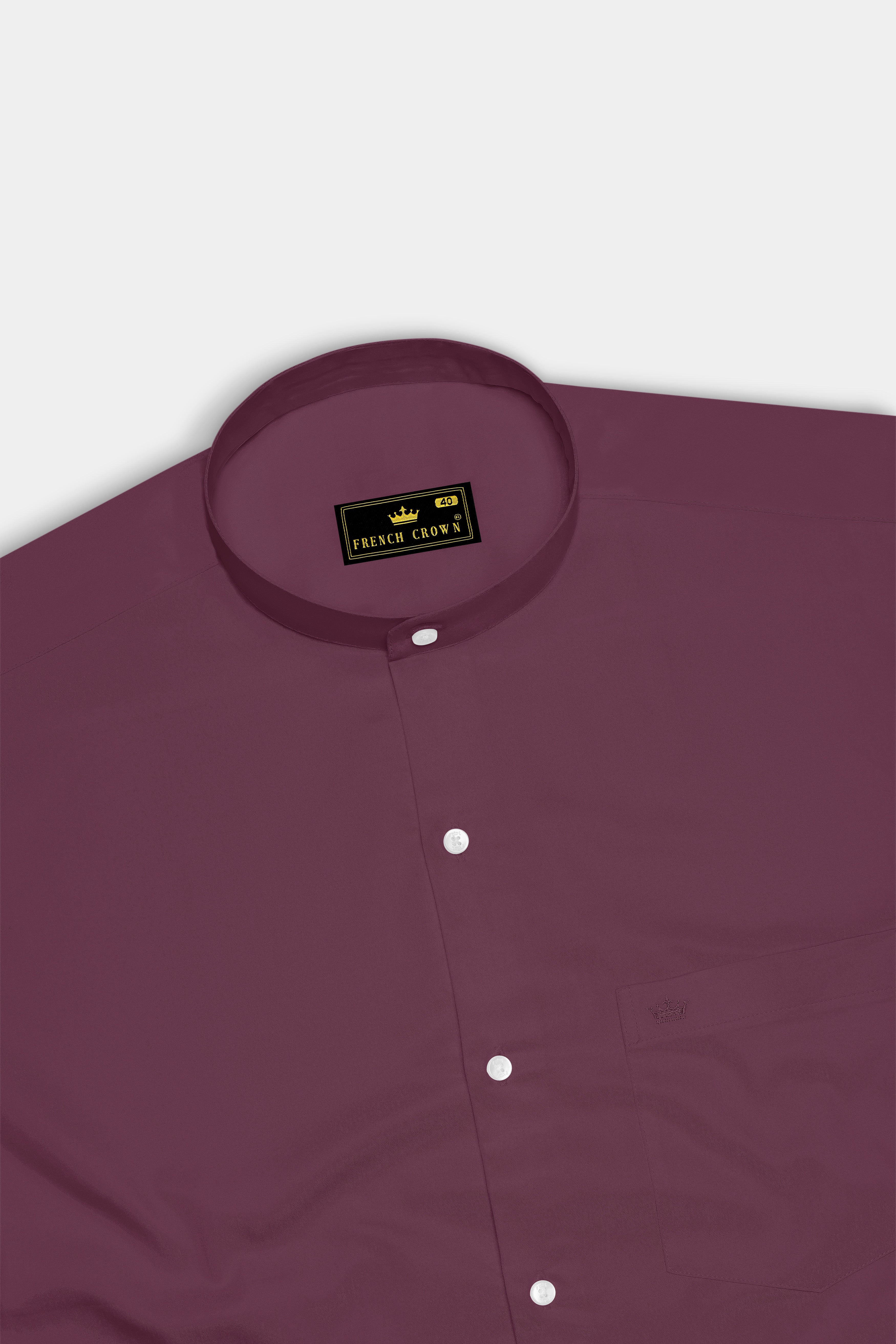 Auretus-Tuscan Pink Subtle Sheen Super Soft Premium Cotton Mandarin Dress Shirt