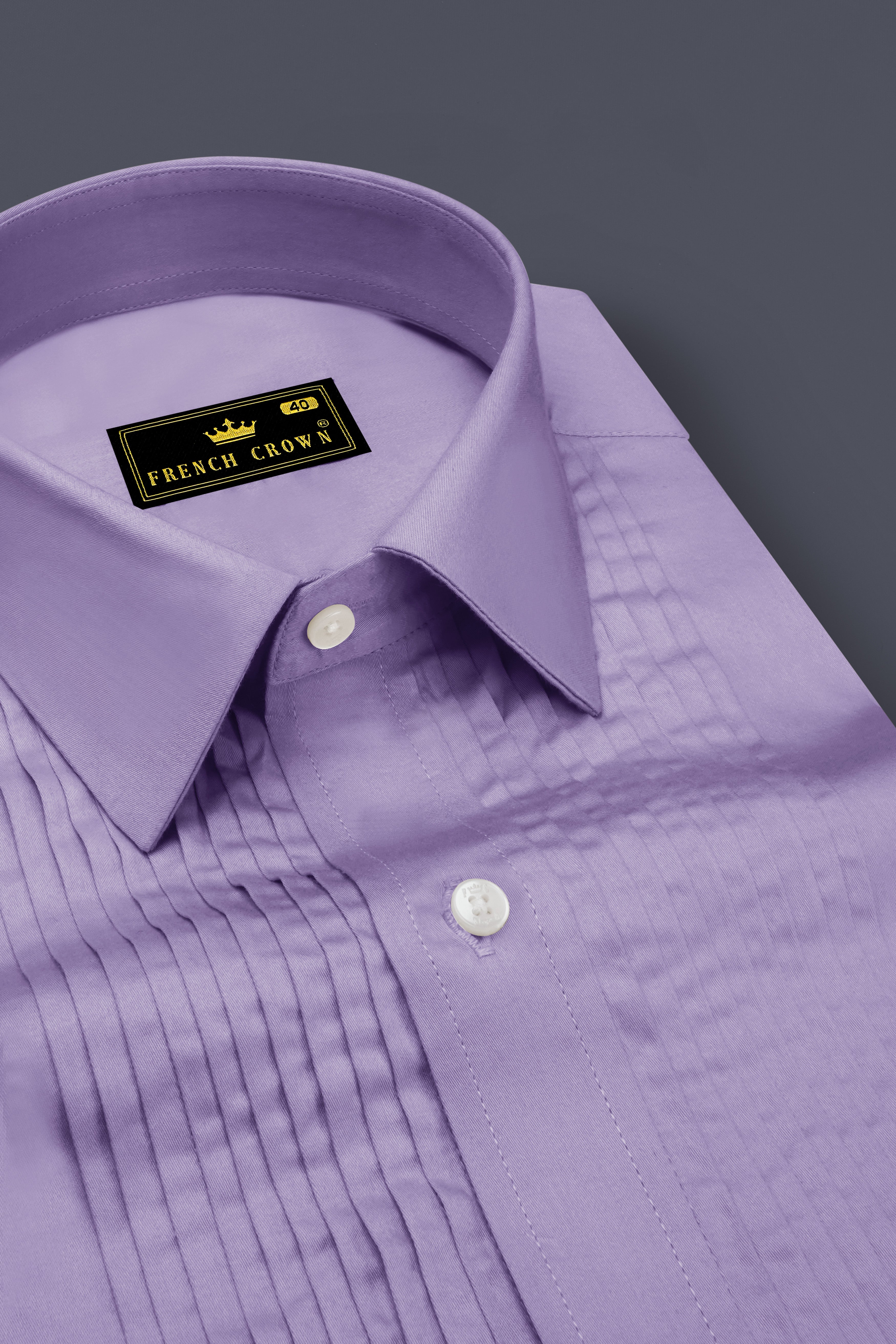 Lavero-Pastel Purple Subtle Sheen Super Soft Premium Cotton Tuxedo Dress Shirt