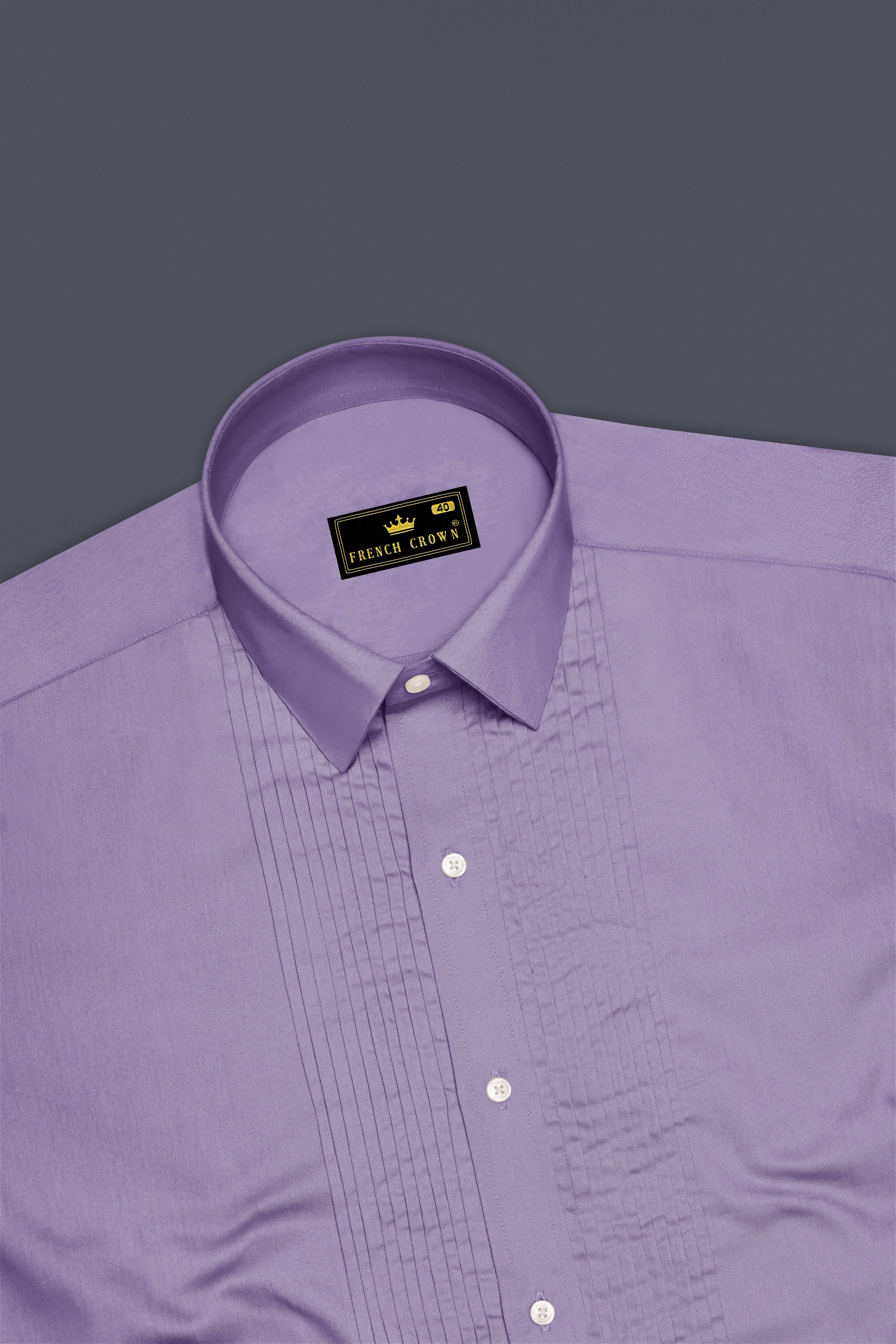 Lavero-Pastel Purple Subtle Sheen Super Soft Premium Cotton Tuxedo Dress Shirt