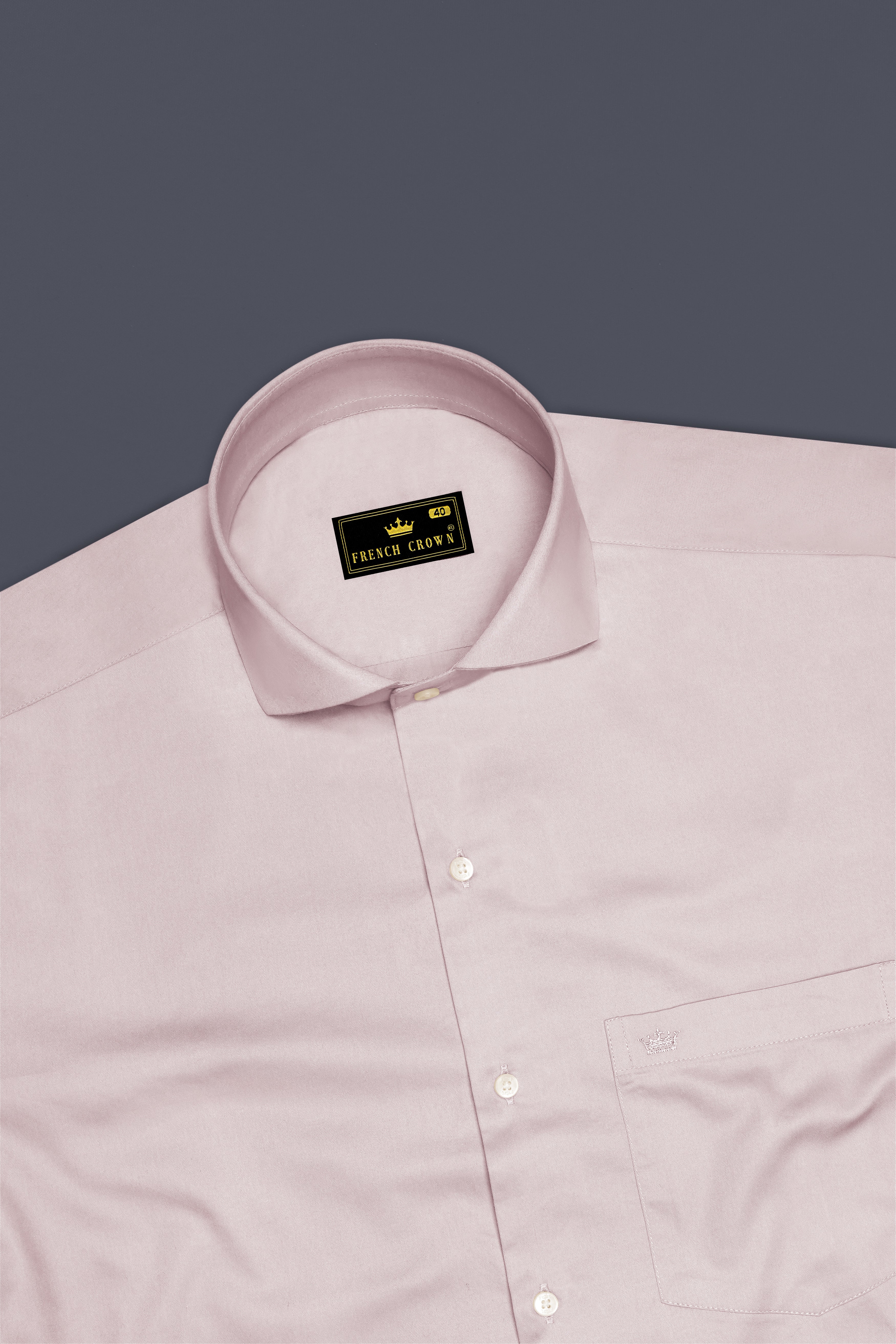 Lumivon-Silver Cream Subtle Sheen Super Soft Premium Cotton Cut Away Collar Dress Shirt