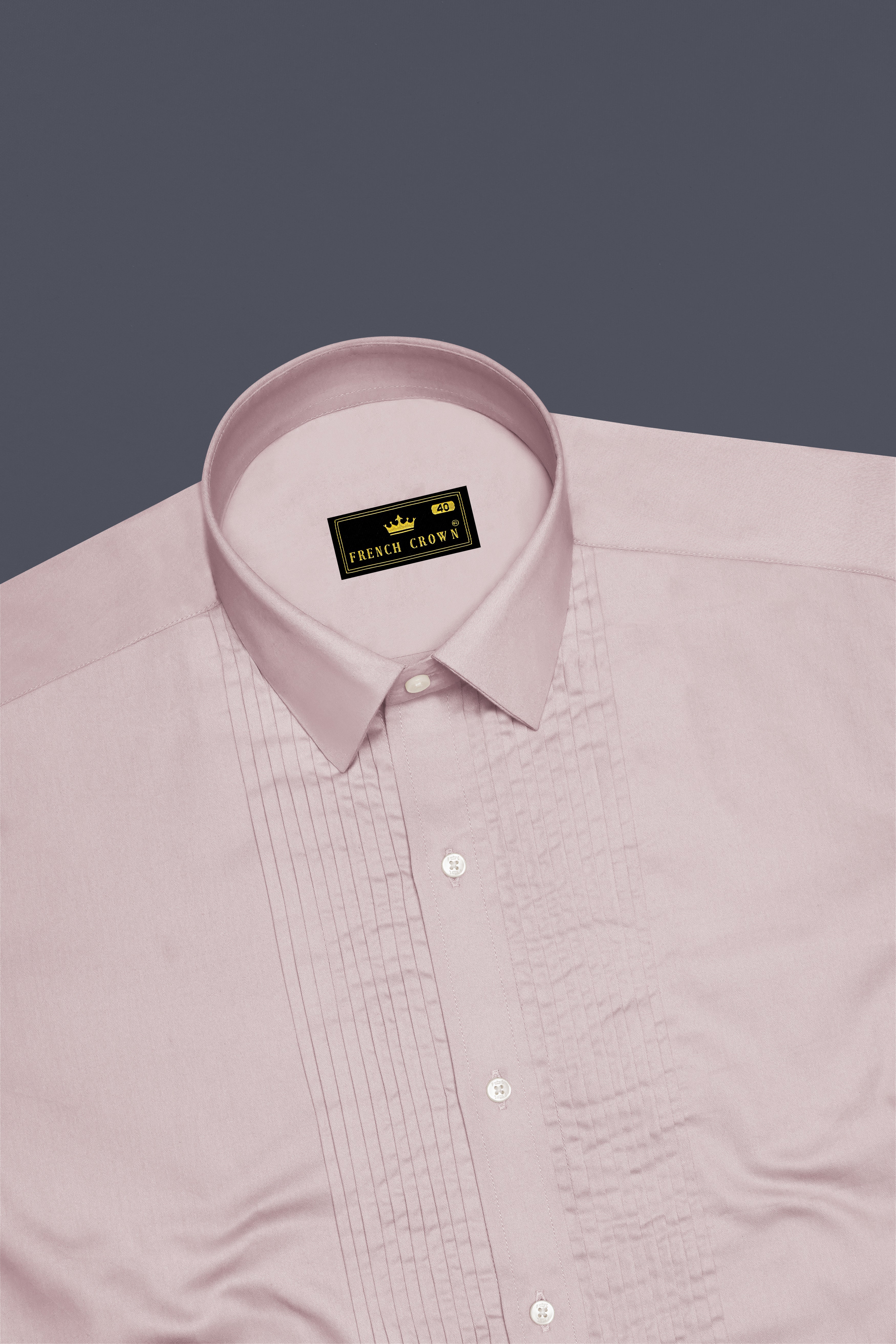 Lumivon-Silver Cream Subtle Sheen Super Soft Premium Cotton Tuxedo Dress Shirt