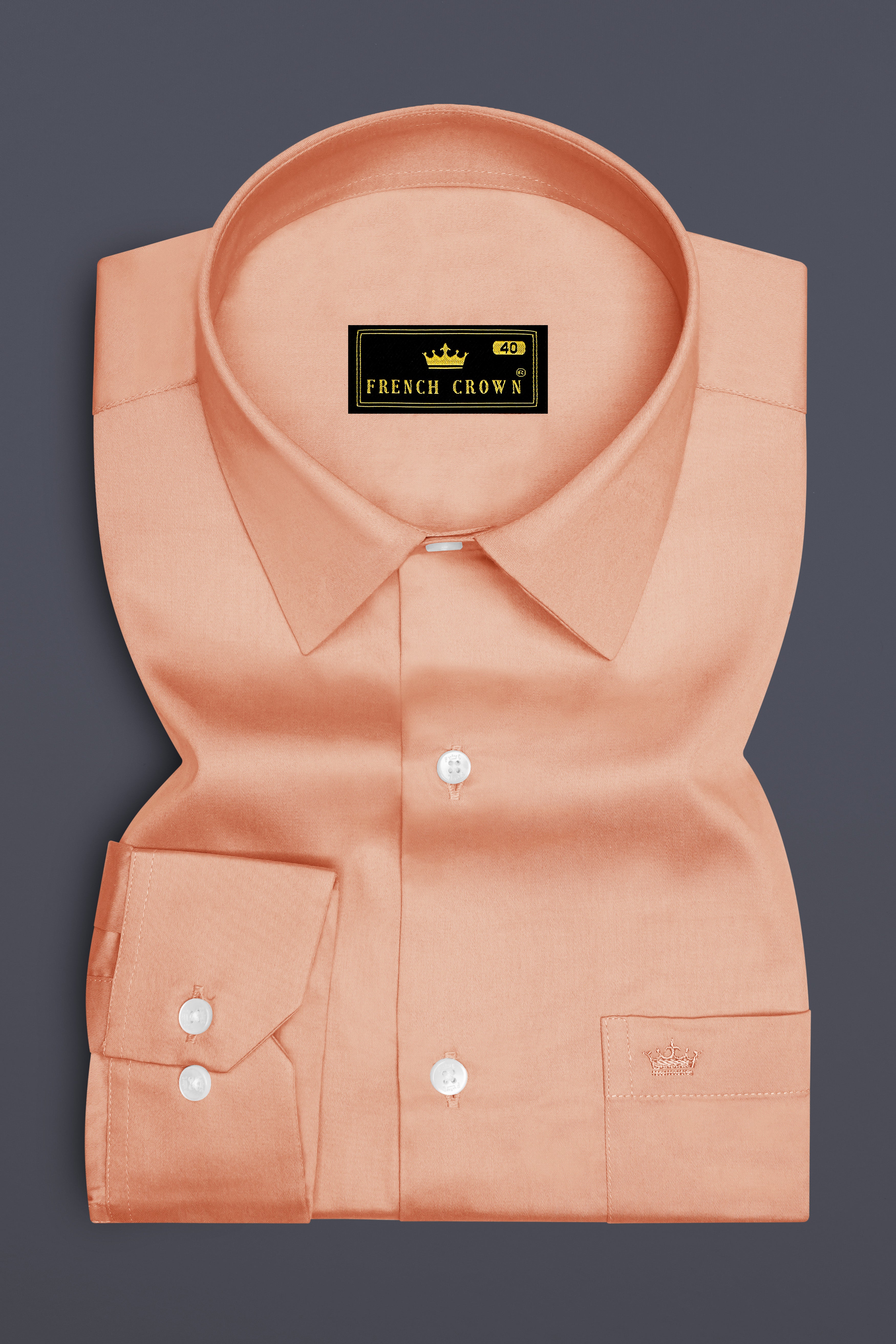 Solvoro-Tumbleweed Orange Subtle Sheen Super Soft Premium Cotton Dress Shirt