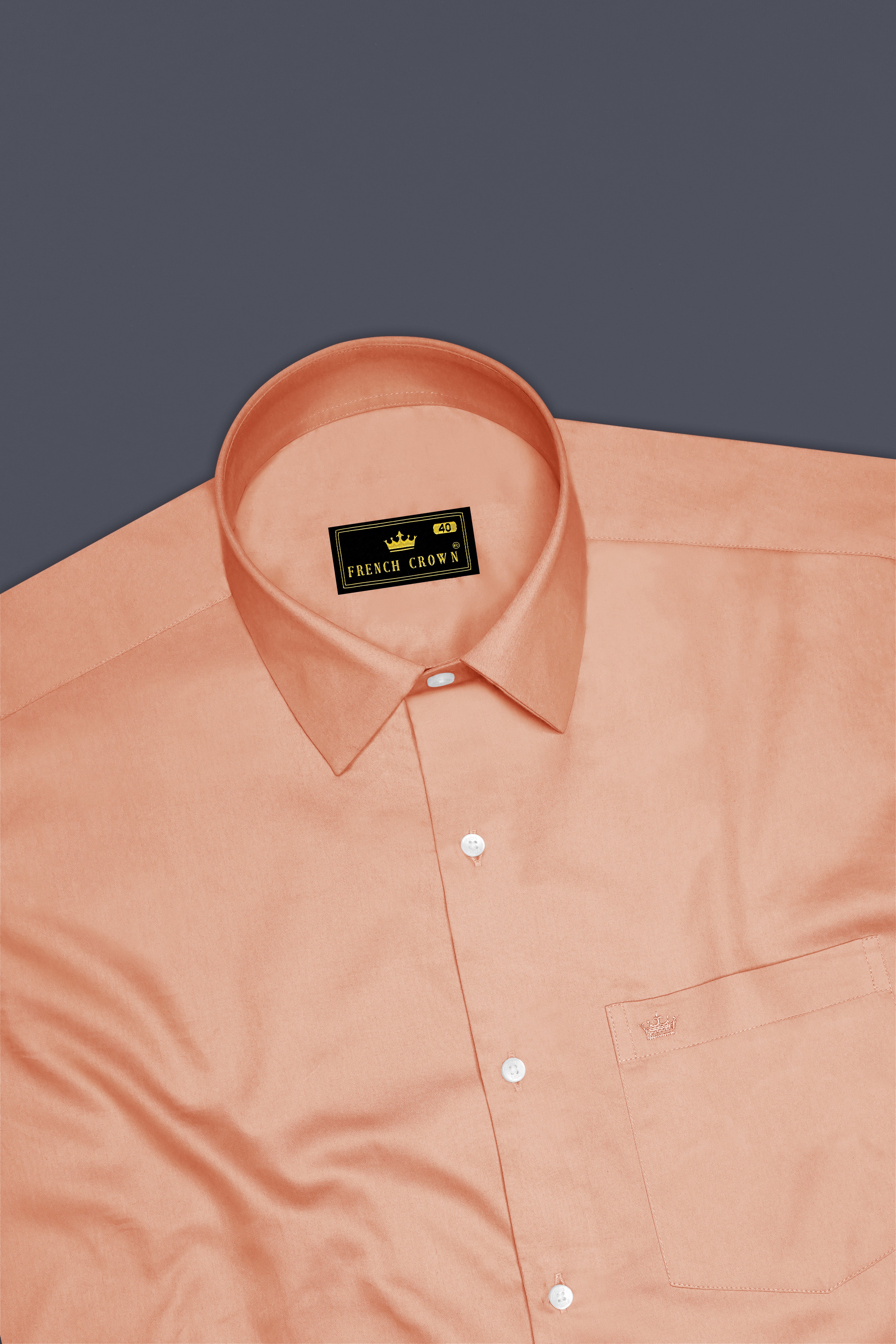 Solvoro-Tumbleweed Orange Subtle Sheen Super Soft Premium Cotton Dress Shirt