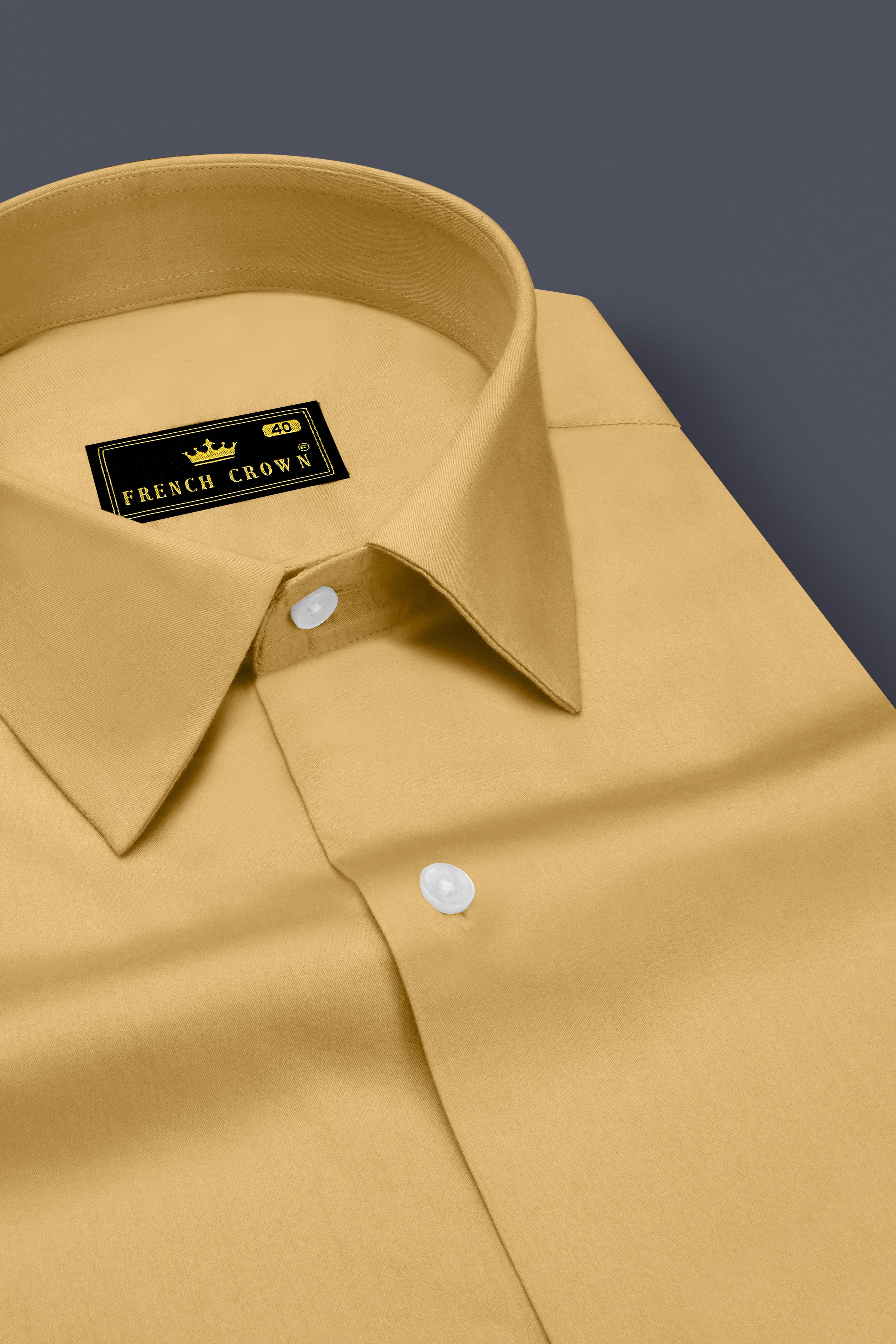 Aurion-Desert Yellow Subtle Sheen Super Soft Premium Cotton Dress Shirt
