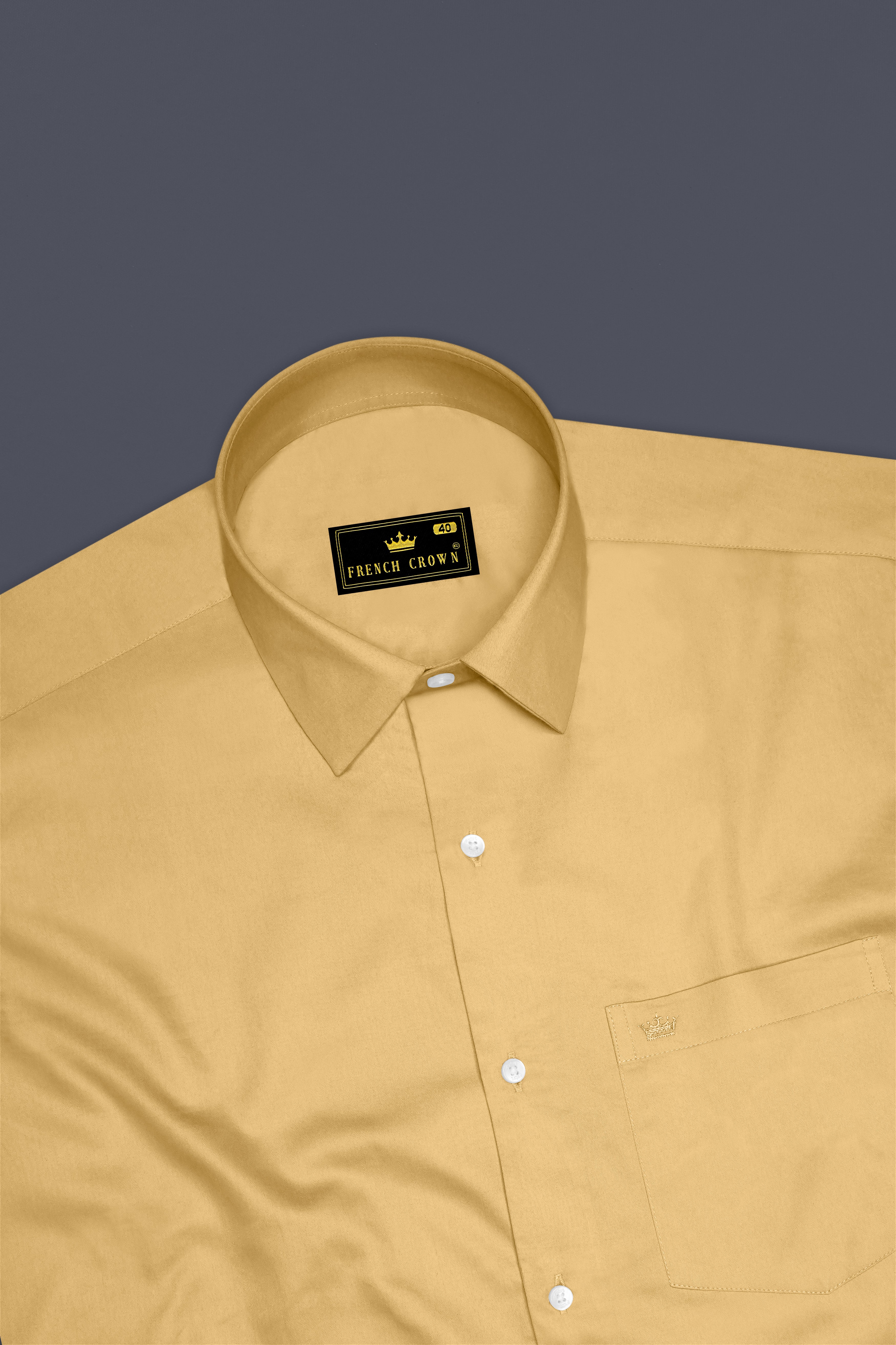 Aurion-Desert Yellow Subtle Sheen Super Soft Premium Cotton Dress Shirt