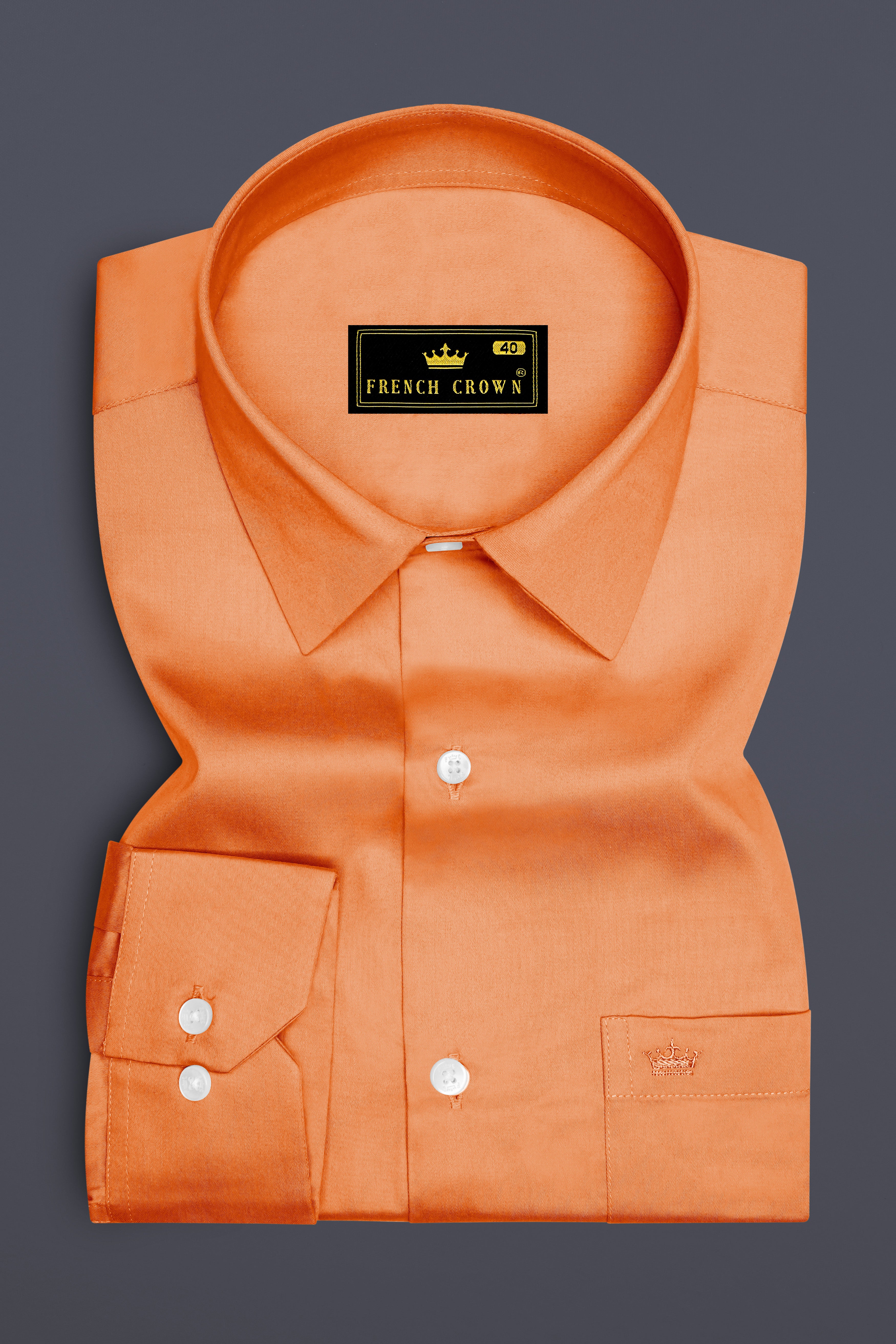 Safforo-Persian Orange Subtle Sheen Super Soft Premium Cotton Dress Shirt