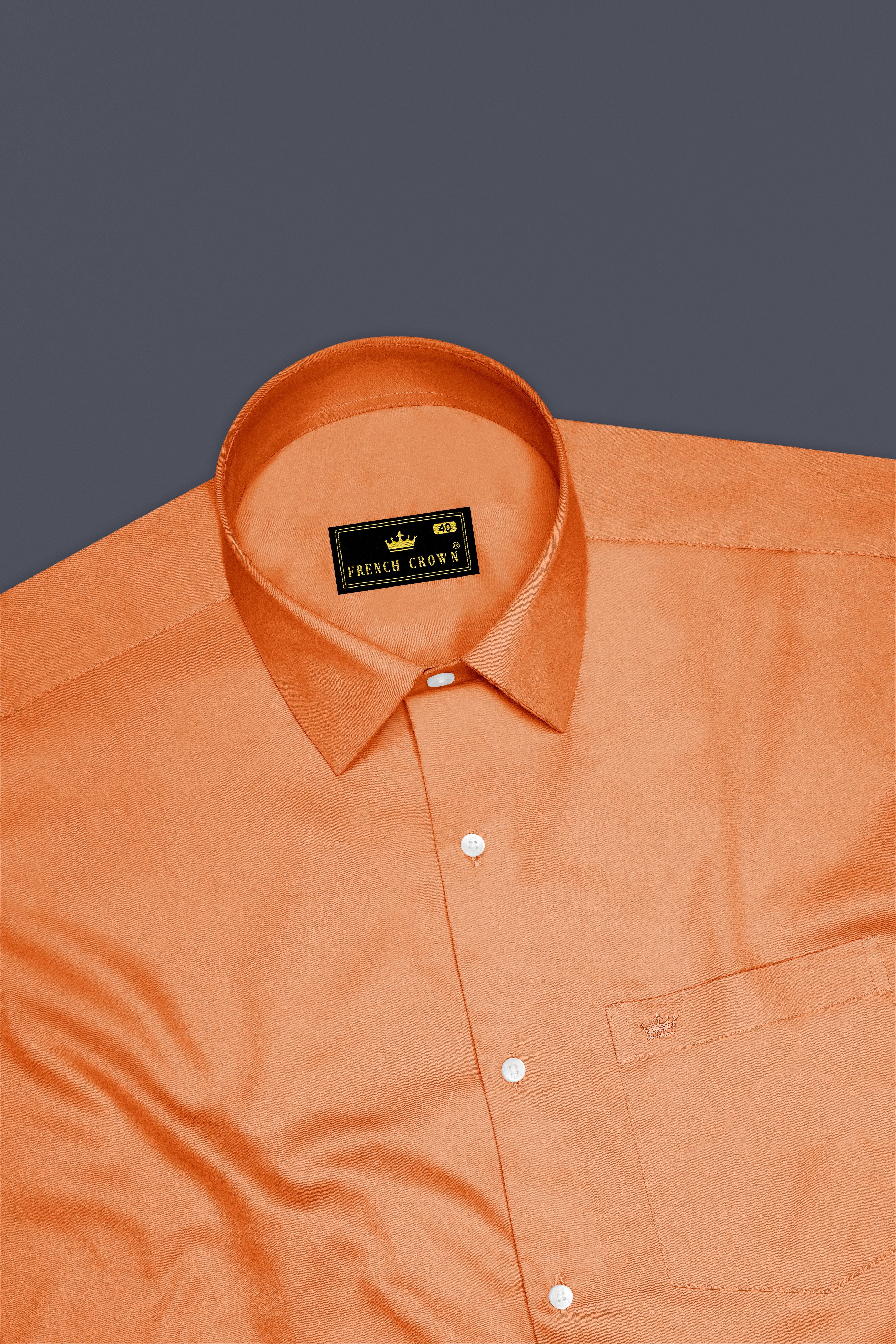 Safforo-Persian Orange Subtle Sheen Super Soft Premium Cotton Dress Shirt