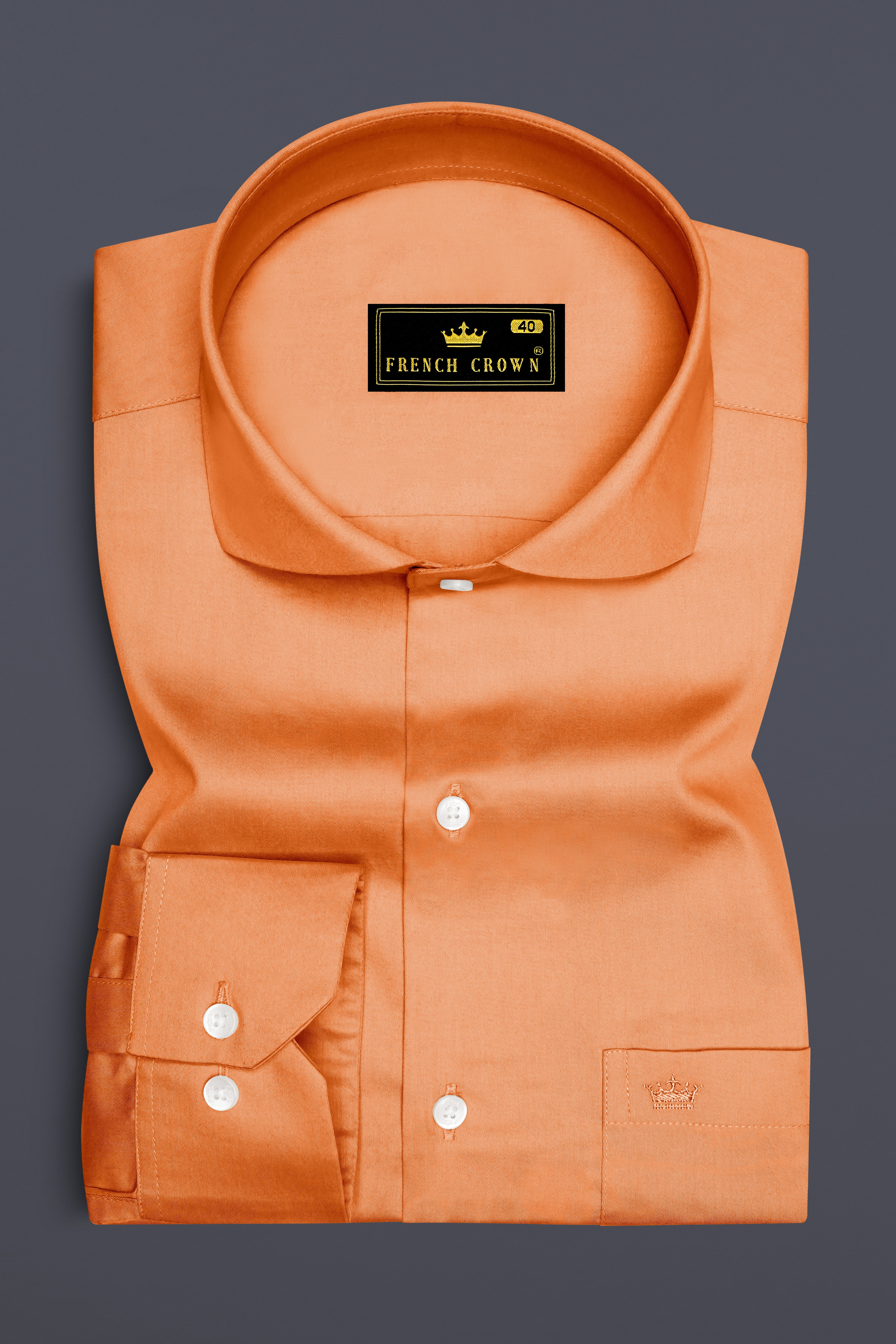 Safforo-Persian Orange Subtle Sheen Super Soft Premium Cotton Cut Away Collar Dress Shirt 14428-CA-38, 14428-CA-H-38, 14428-CA-39, 14428-CA-H-39, 14428-CA-40, 14428-CA-H-40, 14428-CA-42, 14428-CA-H-42, 14428-CA-44, 14428-CA-H-44, 14428-CA-46, 14428-CA-H-46, 14428-CA-48, 14428-CA-H-48, 14428-CA-50, 14428-CA-H-50, 14428-CA-52, 14428-CA-H-52
