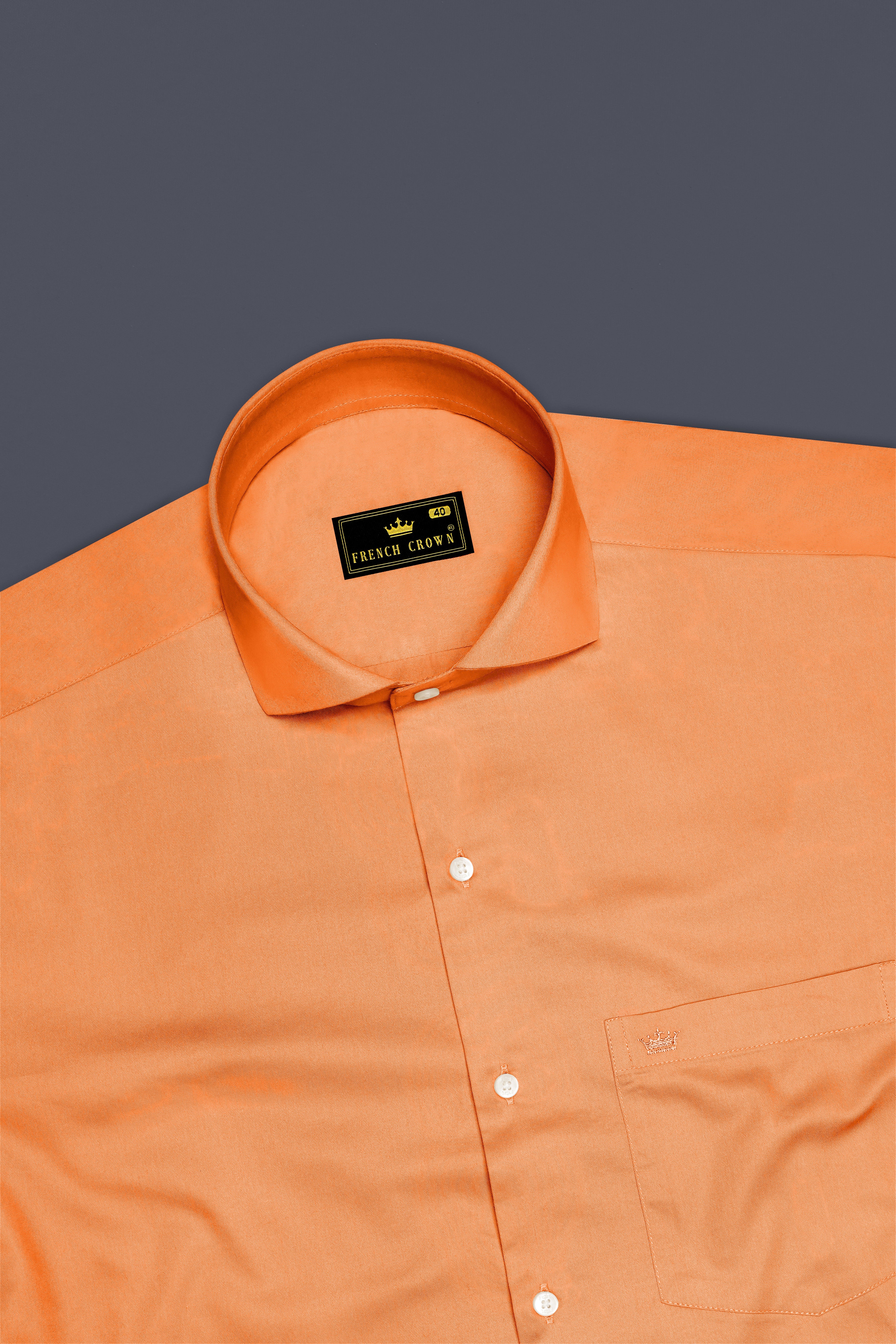 Safforo-Persian Orange Subtle Sheen Super Soft Premium Cotton Cut Away Collar Dress Shirt 14428-CA-38, 14428-CA-H-38, 14428-CA-39, 14428-CA-H-39, 14428-CA-40, 14428-CA-H-40, 14428-CA-42, 14428-CA-H-42, 14428-CA-44, 14428-CA-H-44, 14428-CA-46, 14428-CA-H-46, 14428-CA-48, 14428-CA-H-48, 14428-CA-50, 14428-CA-H-50, 14428-CA-52, 14428-CA-H-52