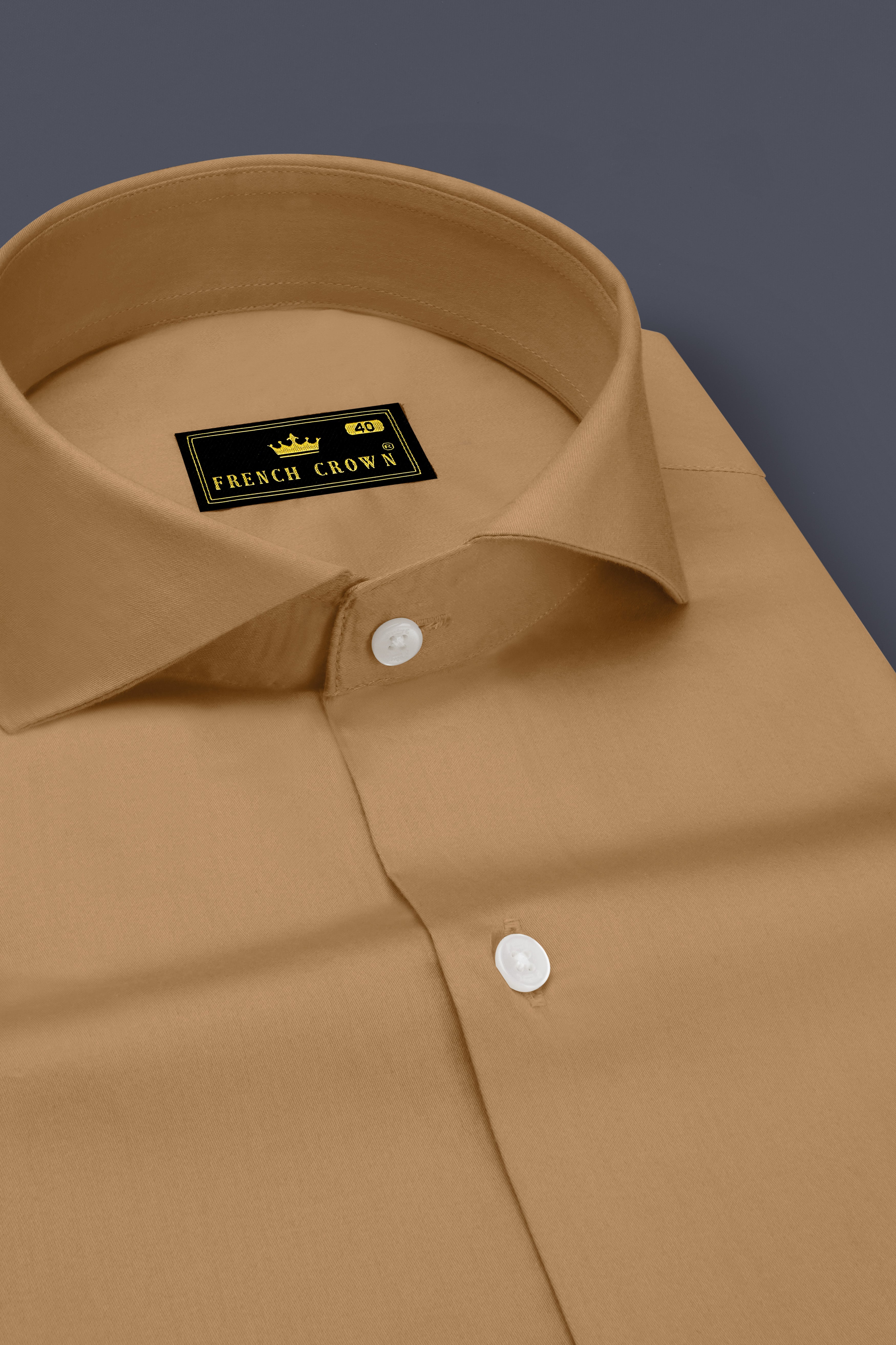 Woodoro-Driftwood Yellow Subtle Sheen Super Soft Premium Cotton Cut Away Collar Dress Shirt