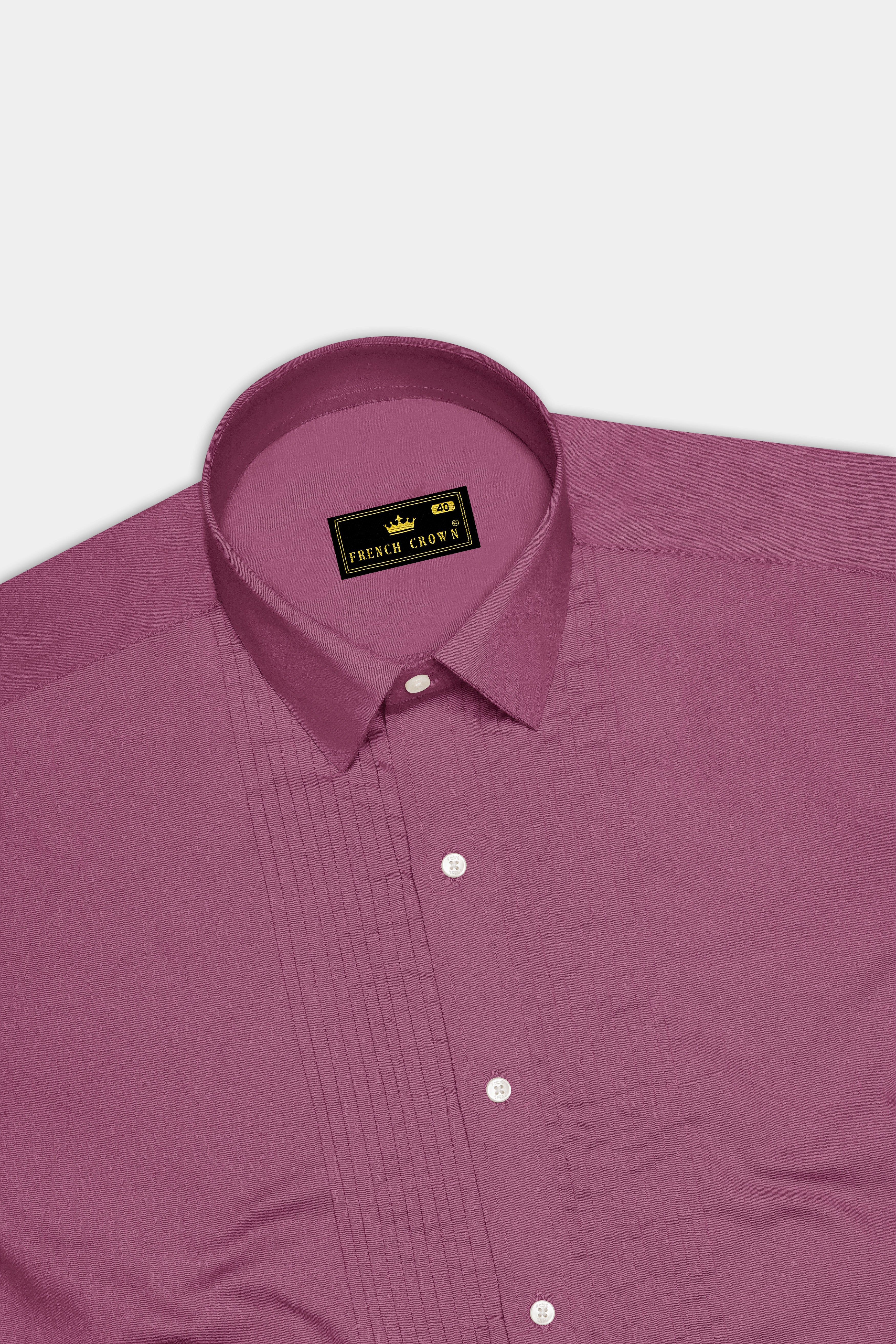 Stelloro-Cosmic Pink Subtle Sheen Super Soft Premium Cotton Tuxedo Dress Shirt