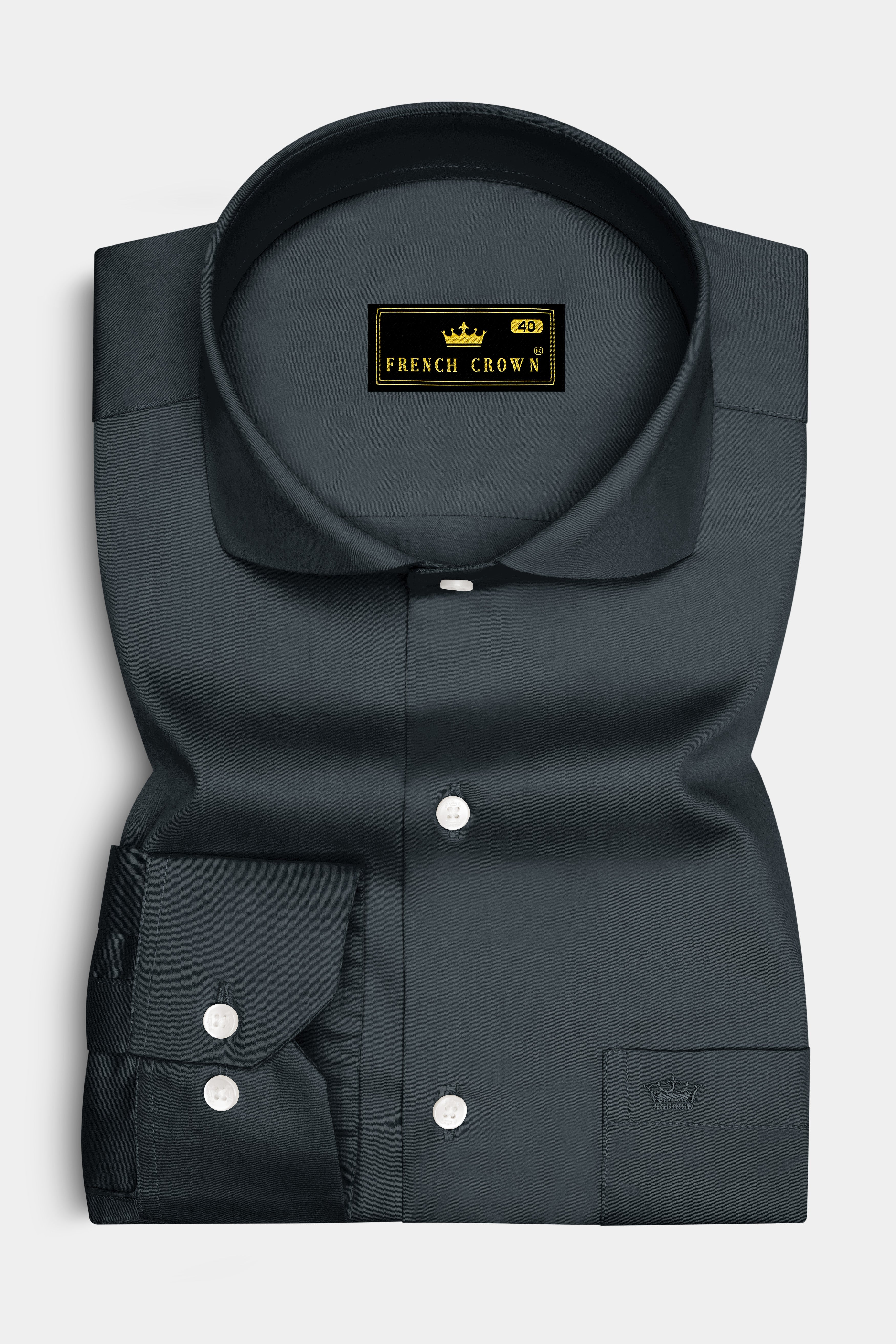 Nocturo-Charcoal Gray Subtle Sheen Super Soft Premium Cotton Cut Away Collar Dress Shirt 14456-CA-38, 14456-CA-H-38, 14456-CA-39, 14456-CA-H-39, 14456-CA-40, 14456-CA-H-40, 14456-CA-42, 14456-CA-H-42, 14456-CA-44, 14456-CA-H-44, 14456-CA-46, 14456-CA-H-46, 14456-CA-48, 14456-CA-H-48, 14456-CA-50, 14456-CA-H-50, 14456-CA-52, 14456-CA-H-52
