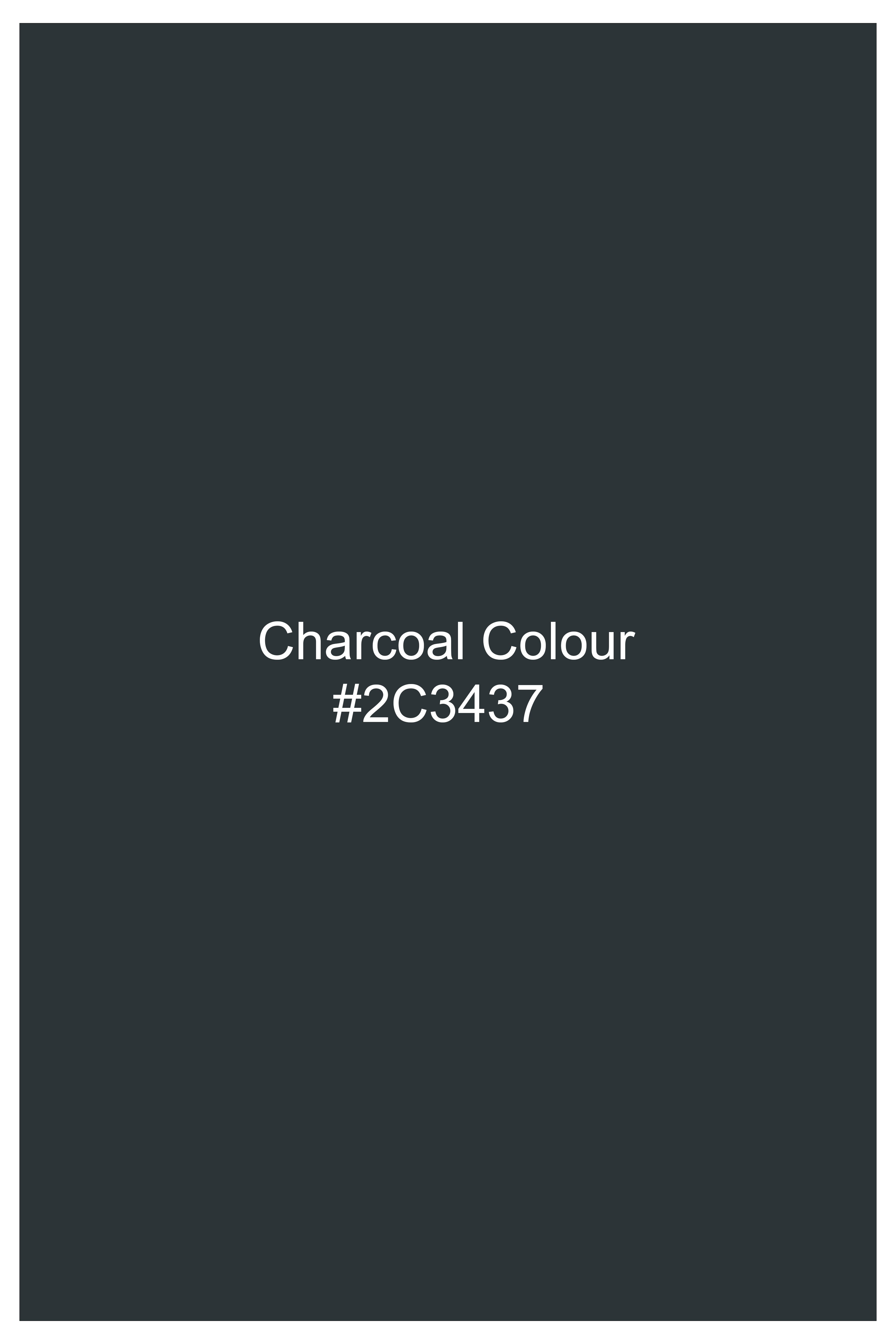 Nocturo-Charcoal Gray Subtle Sheen Super Soft Premium Cotton Cut Away Collar Dress Shirt