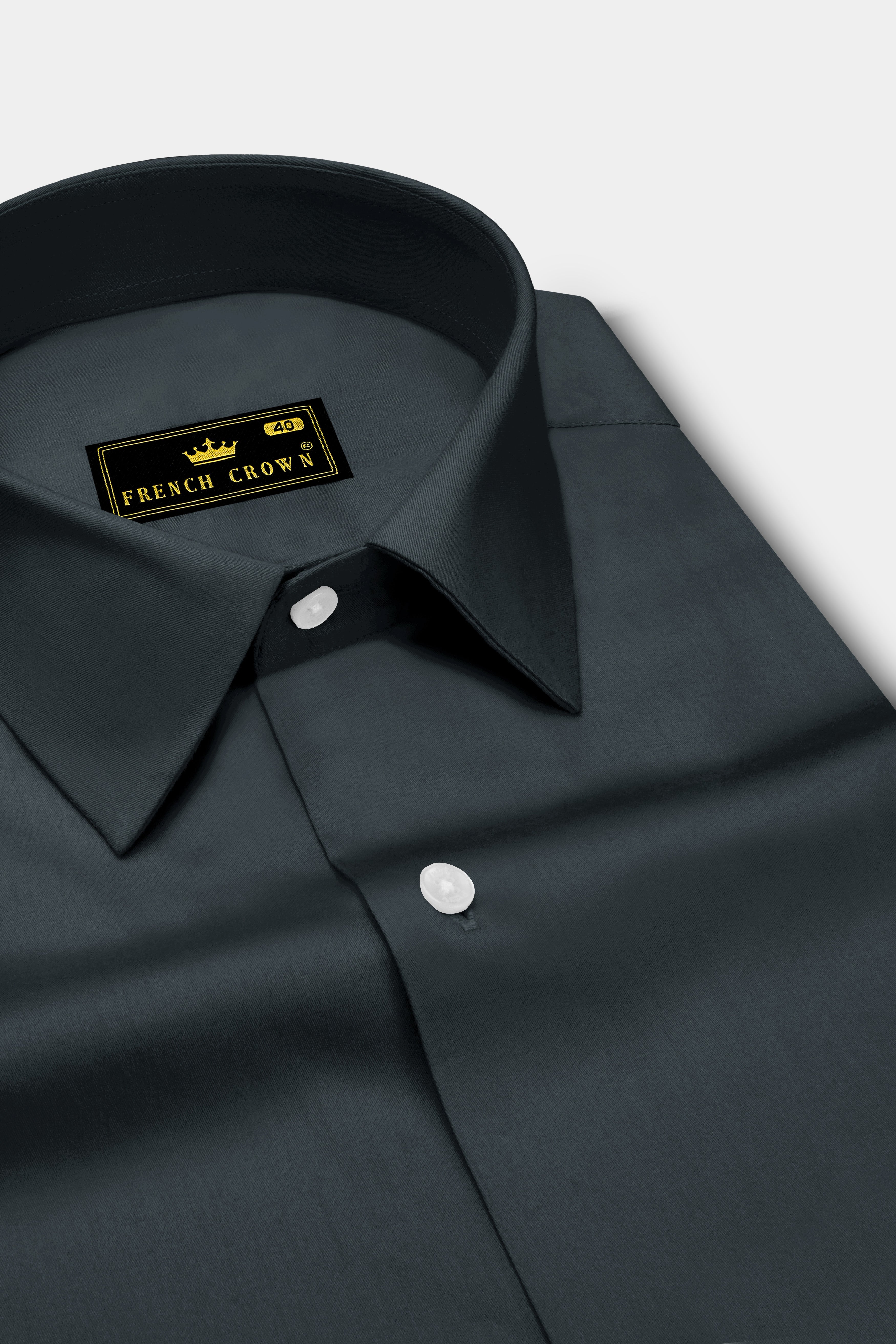 Nocturo-Charcoal Gray Subtle Sheen Super Soft Premium Cotton Dress Shirt