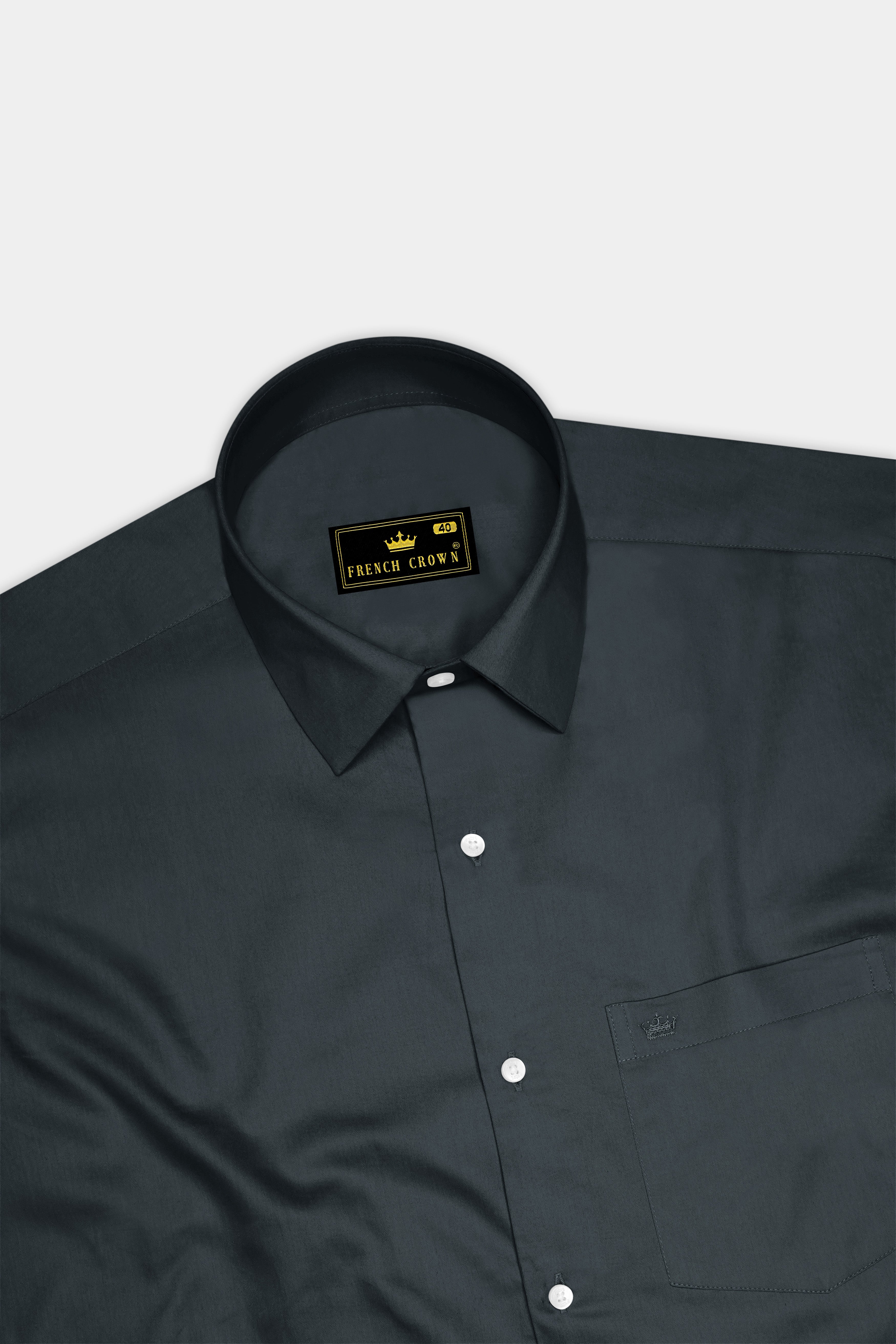 Nocturo-Charcoal Gray Subtle Sheen Super Soft Premium Cotton Dress Shirt