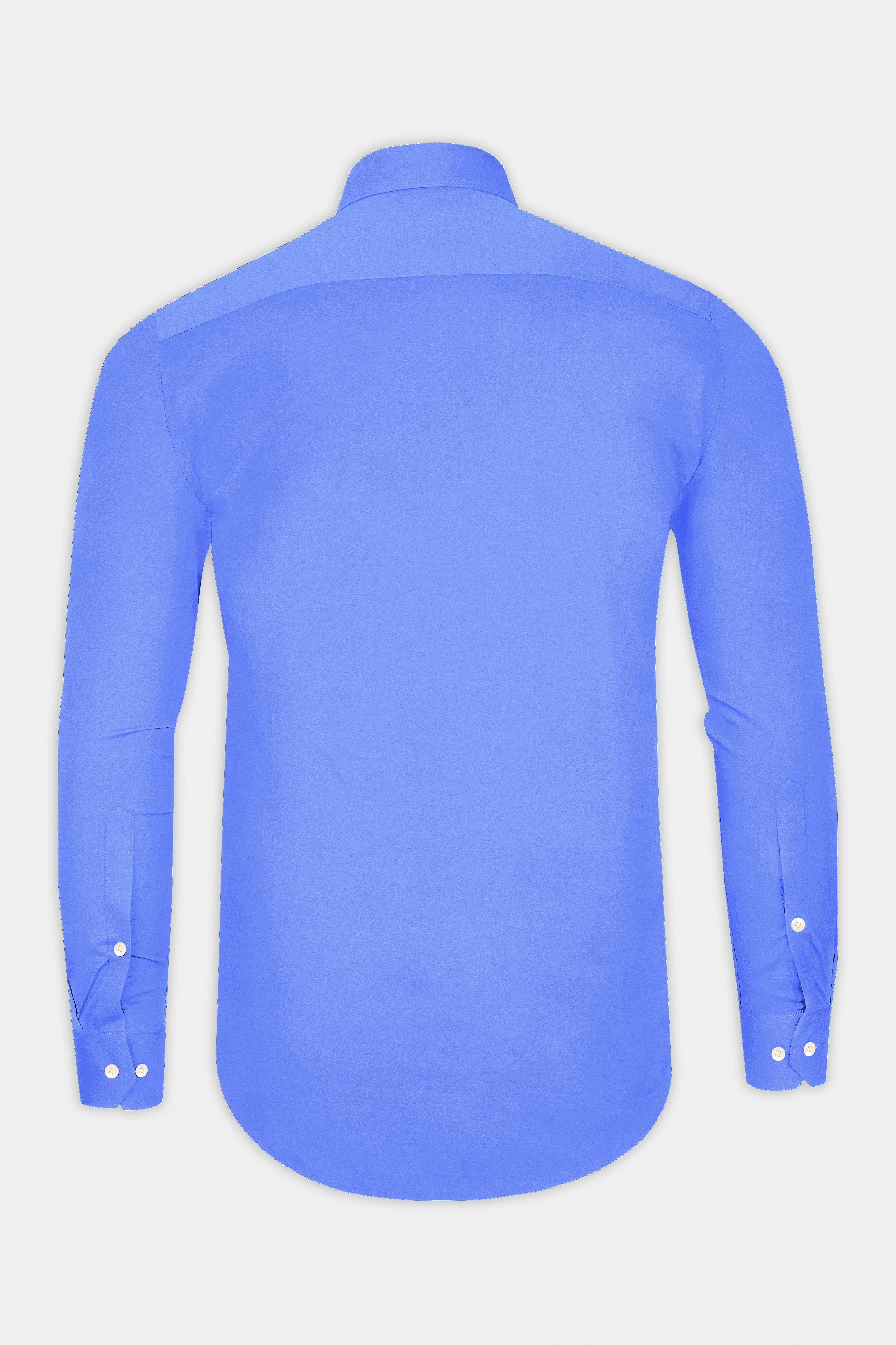 Azurine-Cornflower Blue Subtle Sheen Super Soft Premium Cotton Tuxedo Dress Shirt