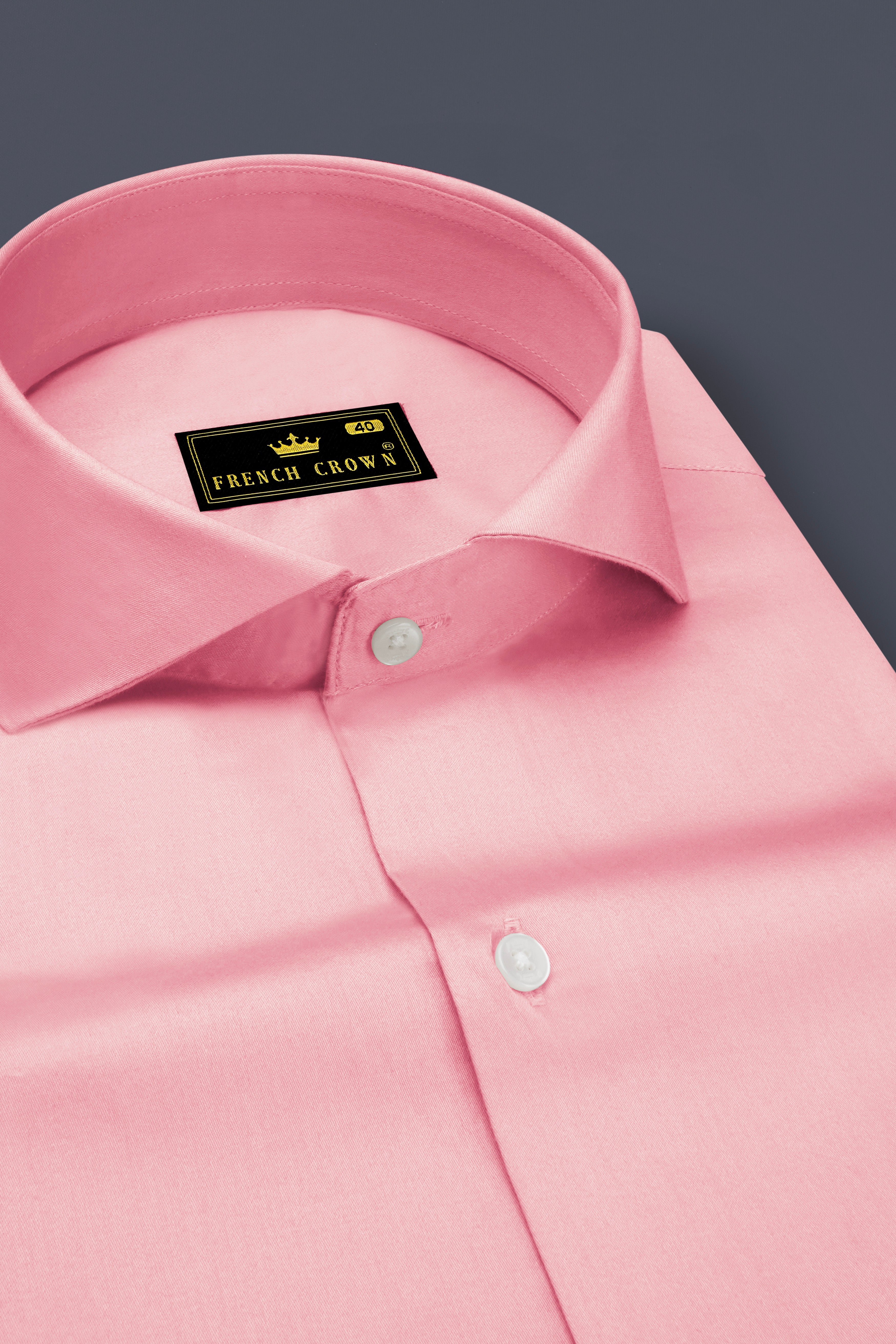 Rosavon-Blossom Pink Subtle Sheen Super Soft Premium Cotton Cut Away Collar Dress Shirt
