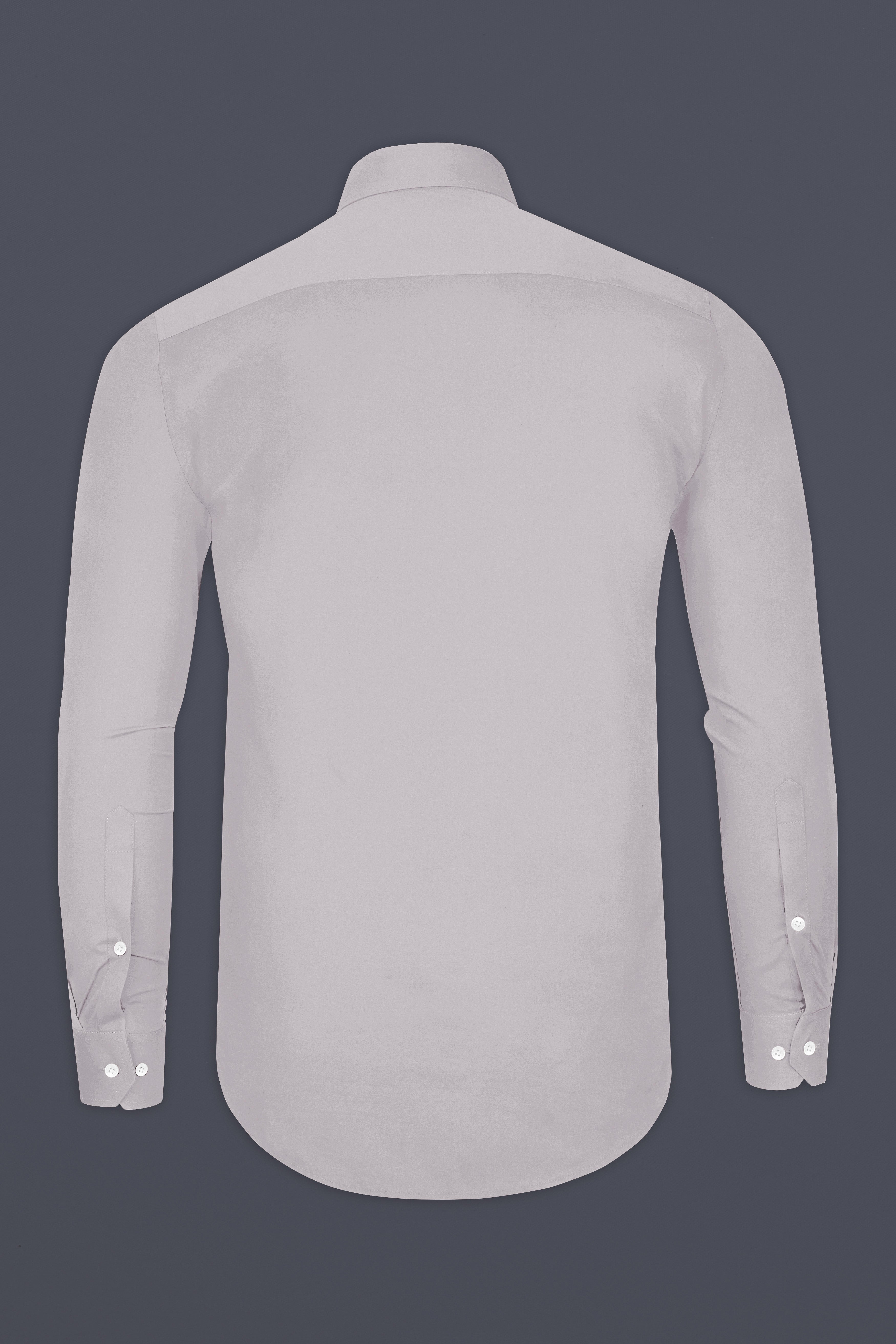 Blushoro-Clam Gray Subtle Sheen Super Soft Premium Cotton Tuxedo Dress Shirt