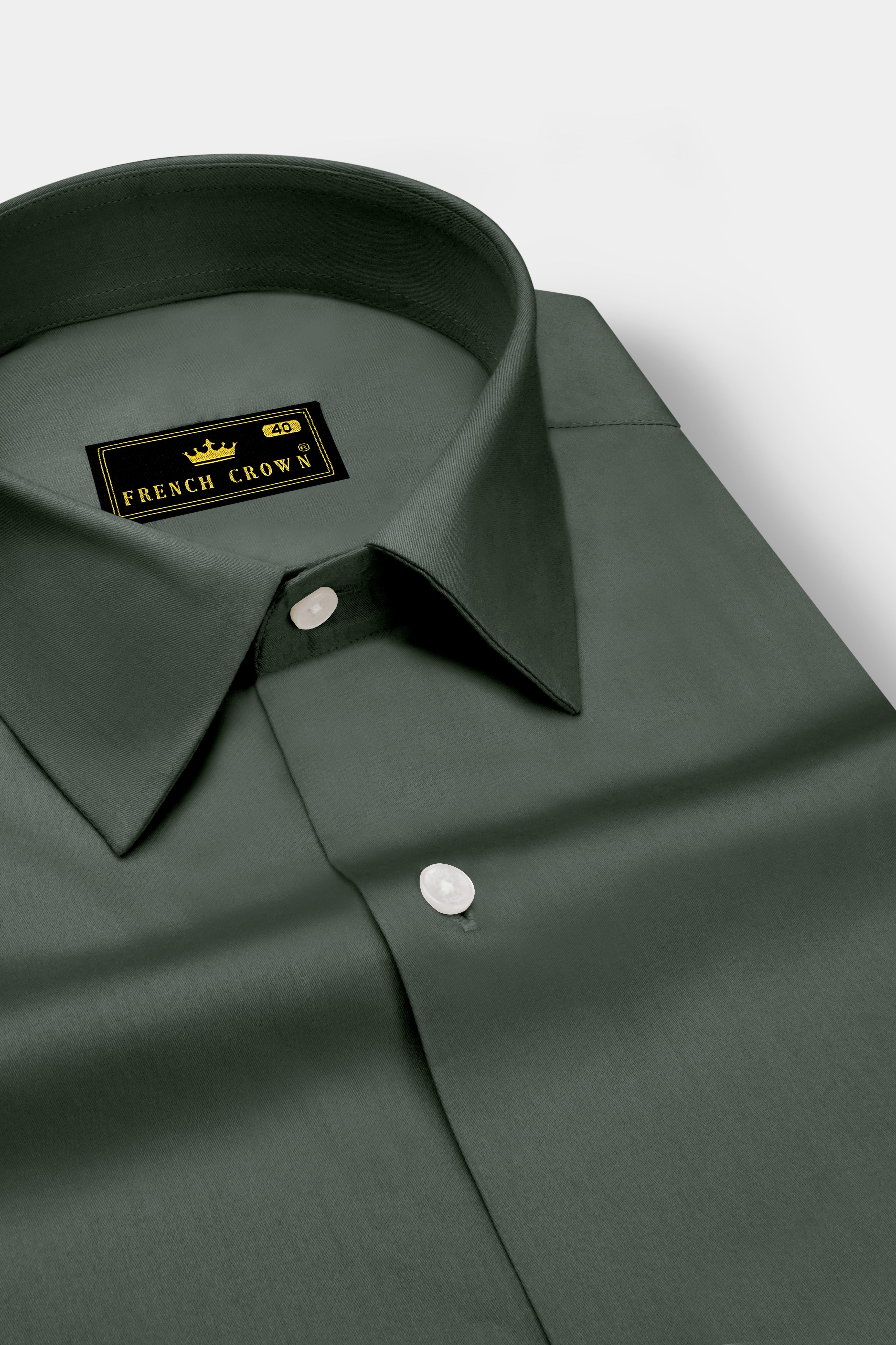 Sylvoro-Nandor Green Subtle Sheen Super Soft Premium Cotton Dress Shirt