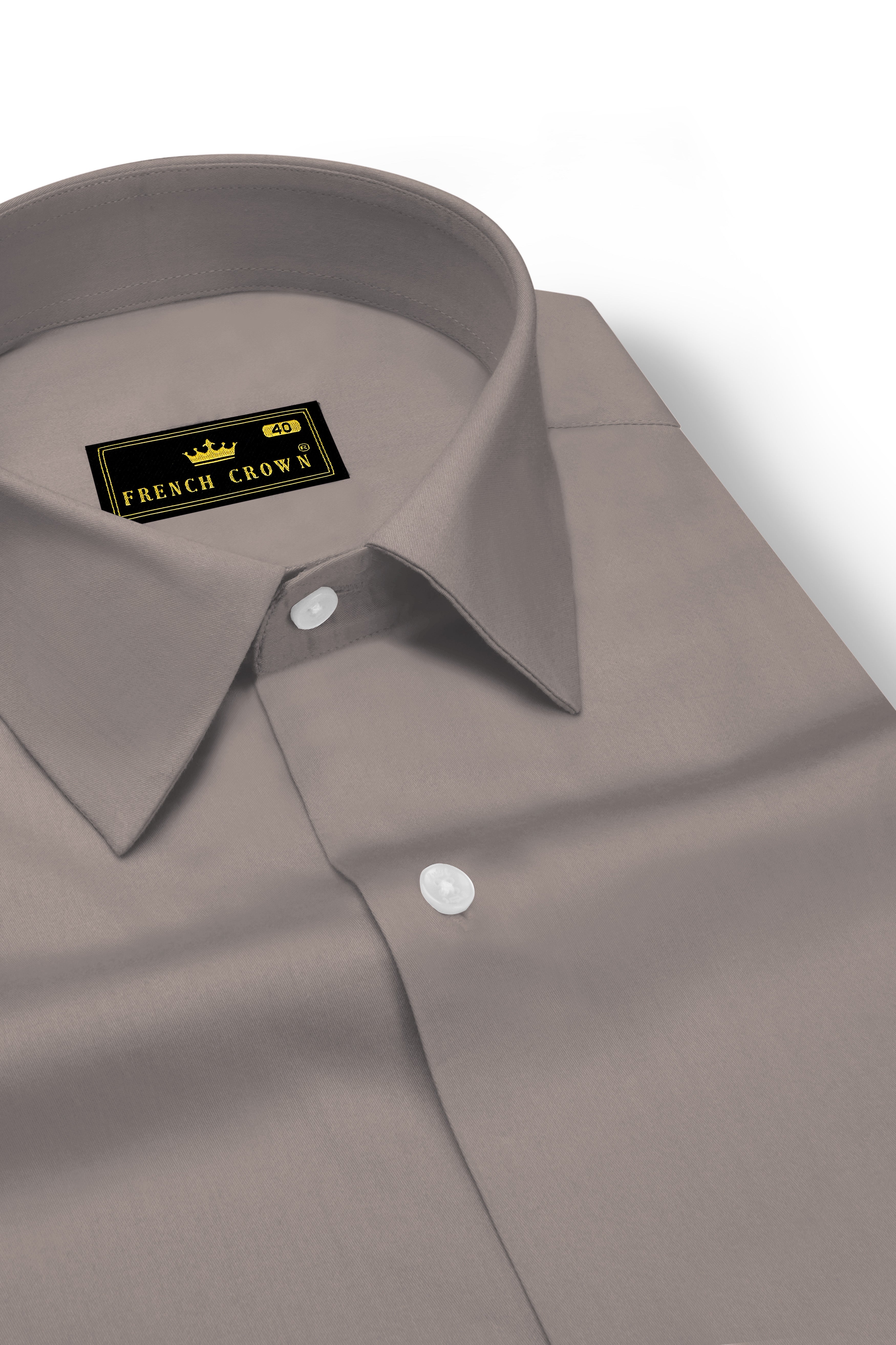 Umbero-Wenge Brown Subtle Sheen Super Soft Premium Cotton Dress Shirt