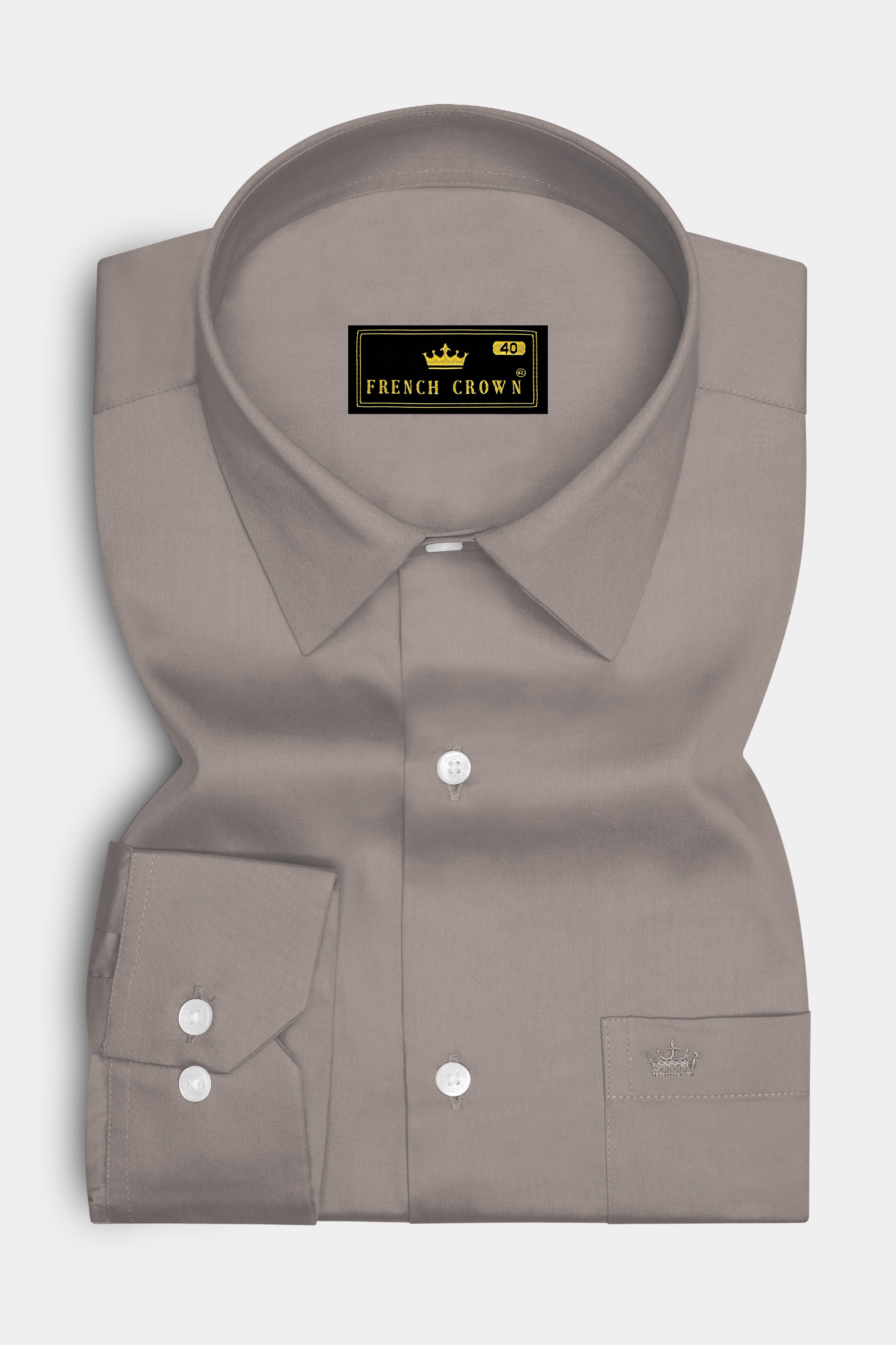 Umbero-Wenge Brown Subtle Sheen Super Soft Premium Cotton Dress Shirt