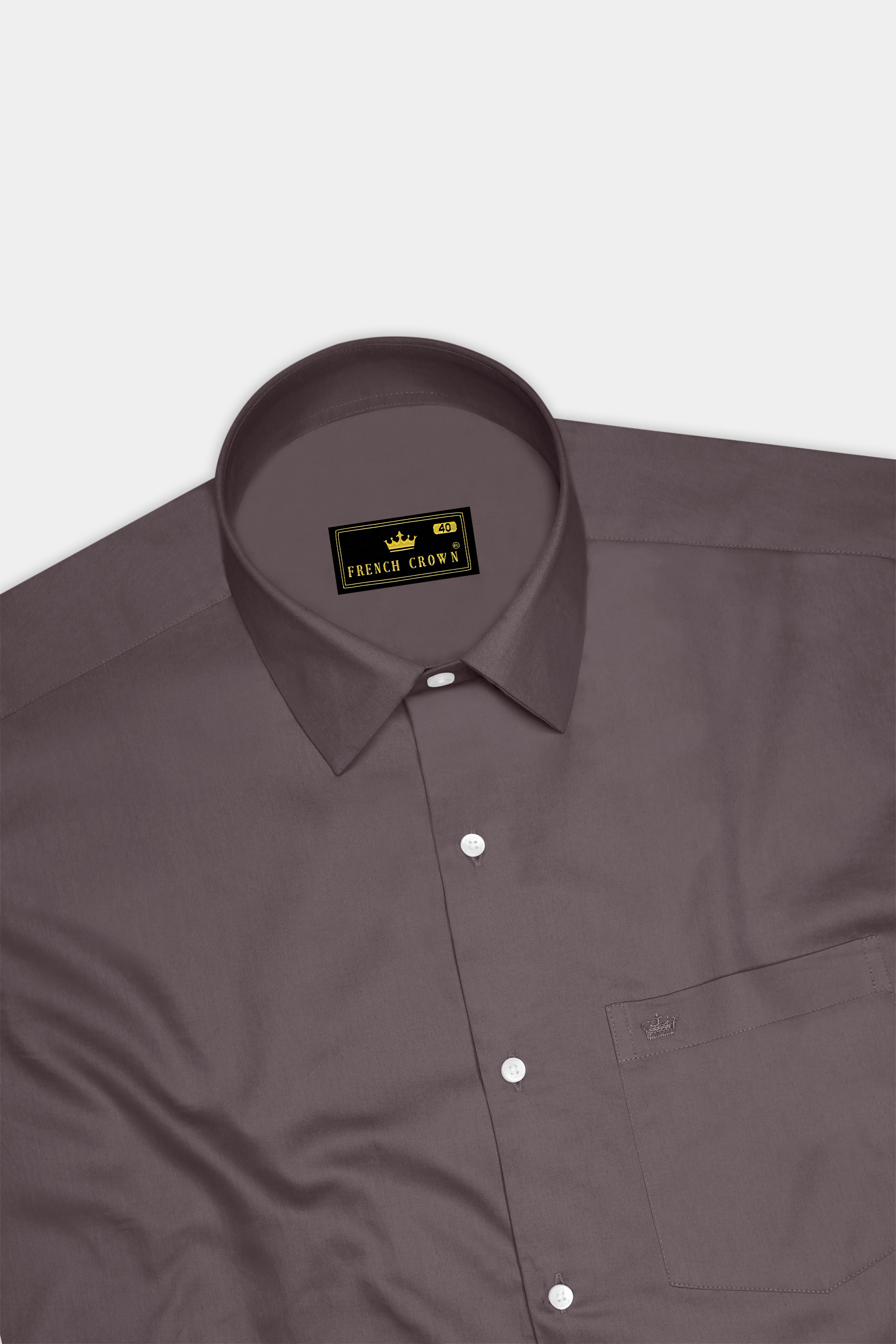 Umbero-Wenge Brown Subtle Sheen Super Soft Premium Cotton Dress Shirt