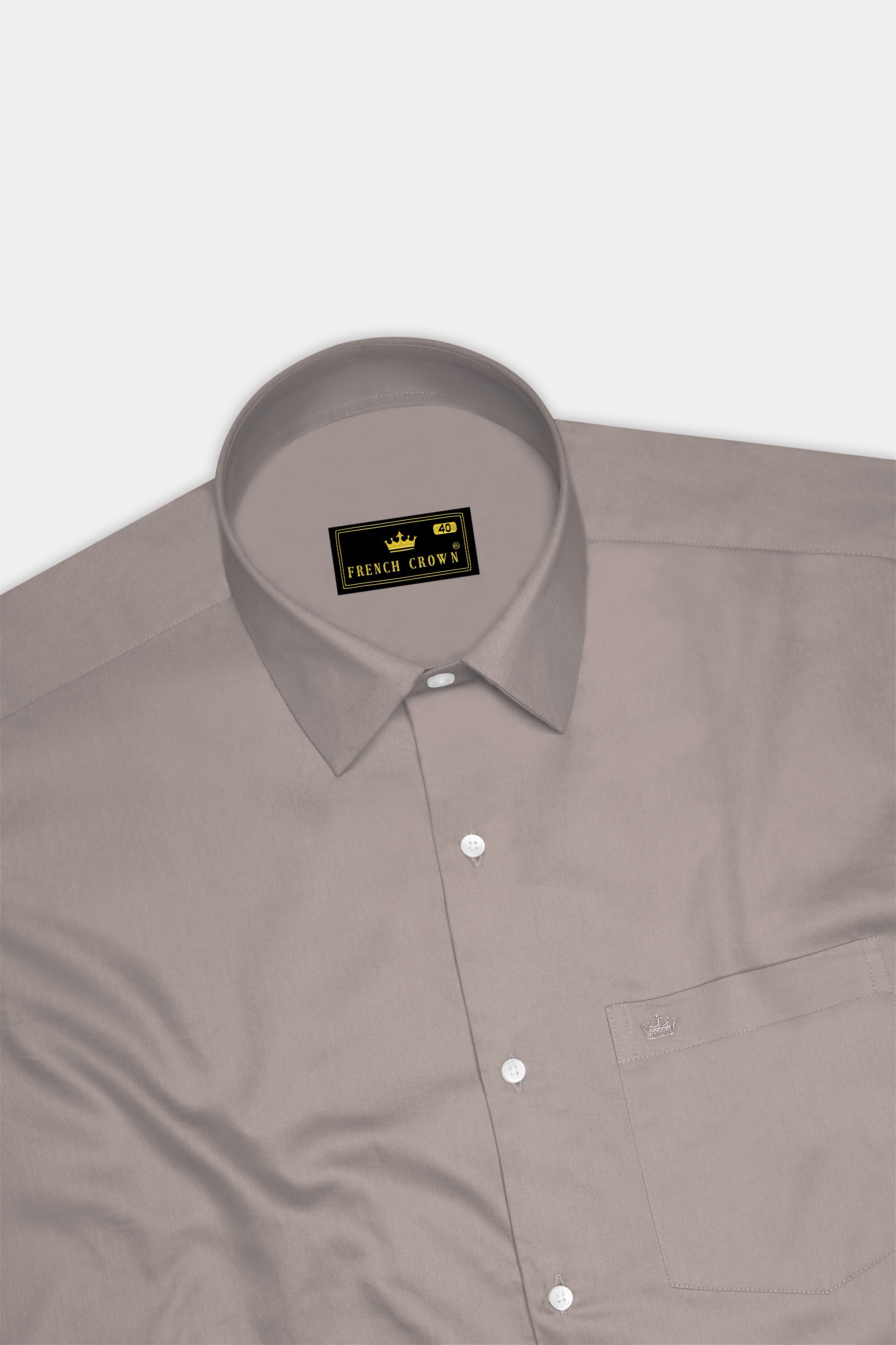 Umbero-Wenge Brown Subtle Sheen Super Soft Premium Cotton Dress Shirt