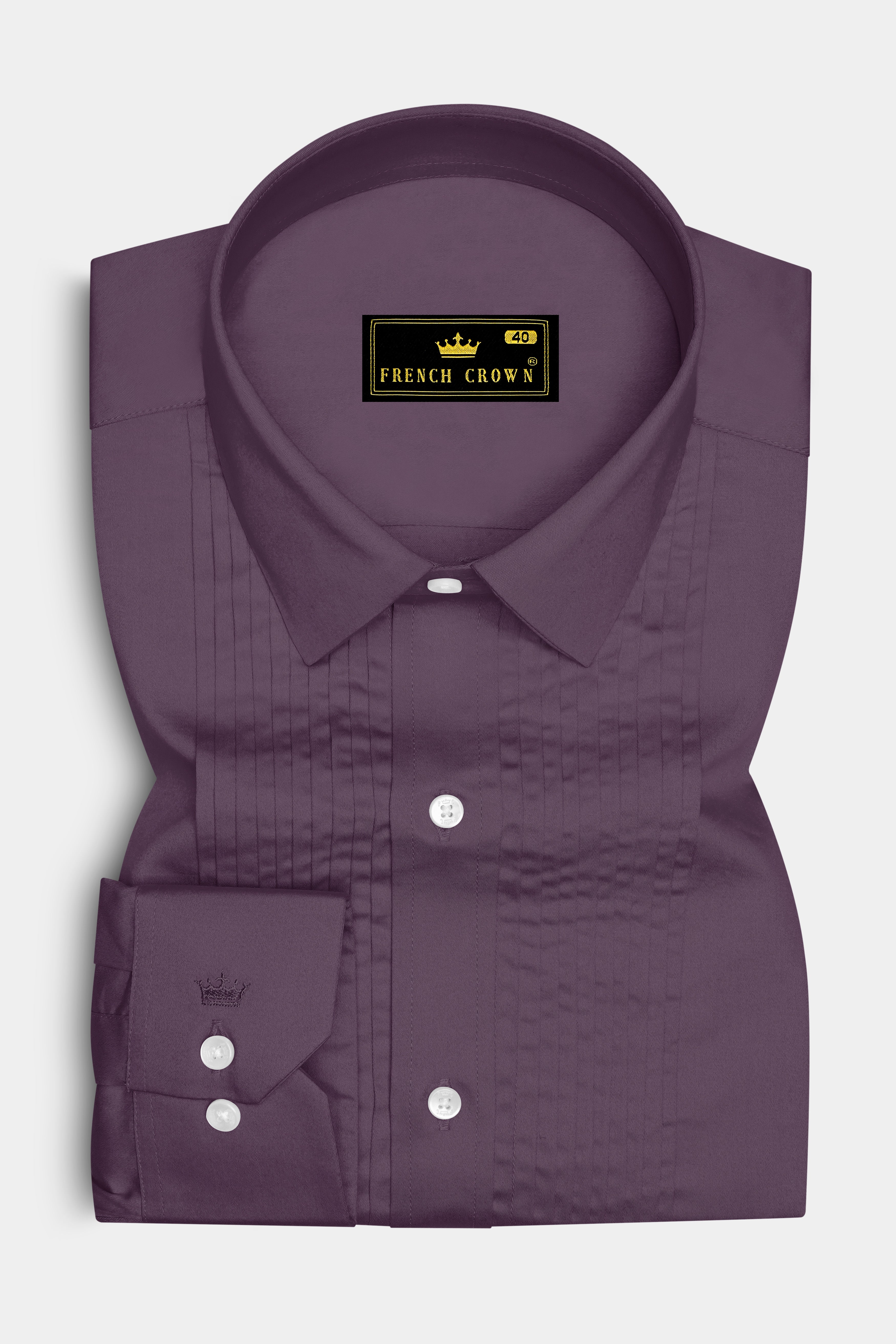 Mauvero-Taupe Purple Subtle Sheen Super Soft Premium Cotton Tuxedo Dress Shirt