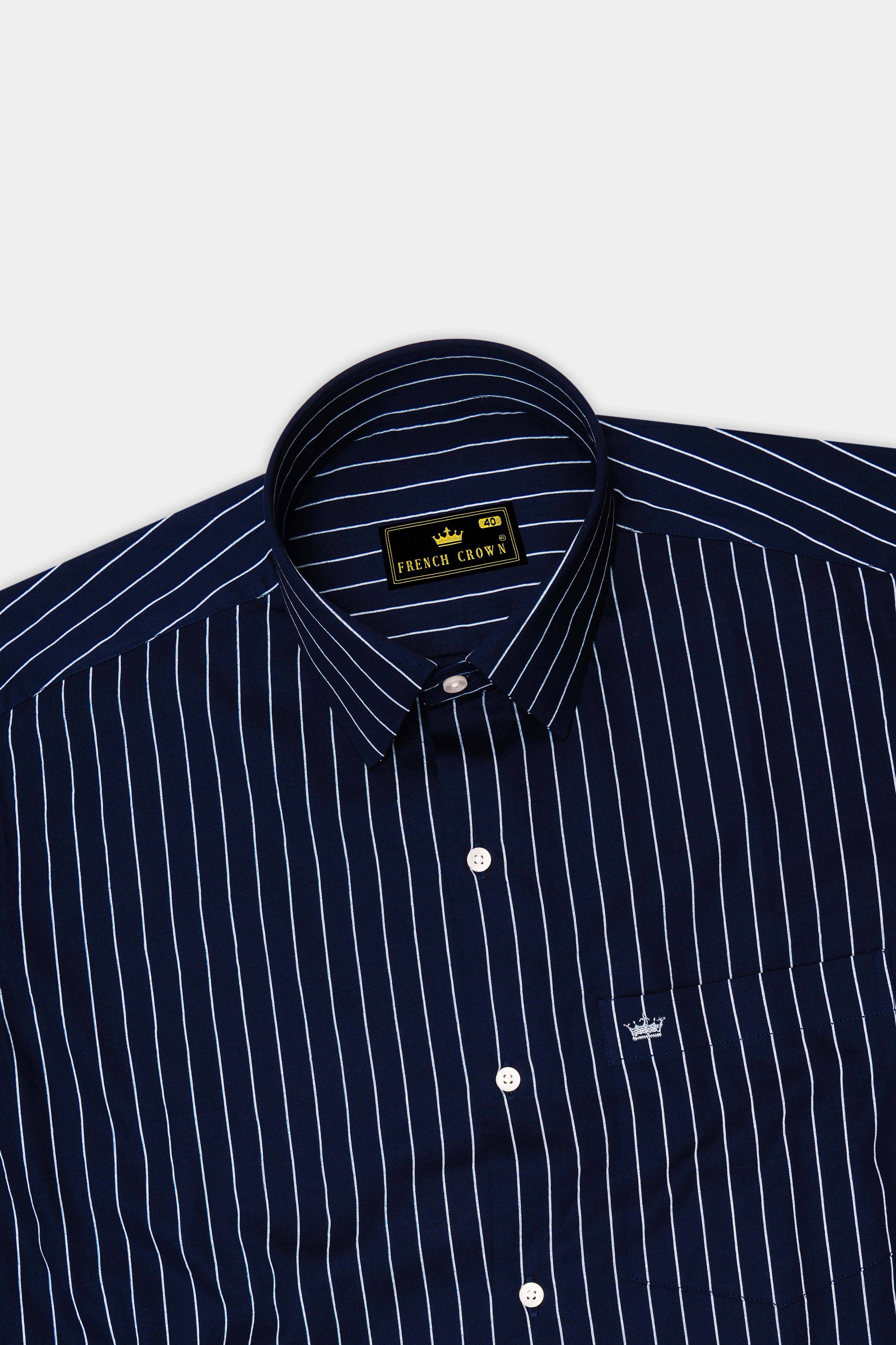 Noctaro-Ebony Blue And Bright White Pin Striped Subtle Sheen Super Soft Premium Cotton Dress Shirt 14505-38, 14505-H-38, 14505-39, 14505-H-39, 14505-40, 14505-H-40, 14505-42, 14505-H-42, 14505-44, 14505-H-44, 14505-46, 14505-H-46, 14505-48, 14505-H-48, 14505-50, 14505-H-50, 14505-52, 14505-H-52