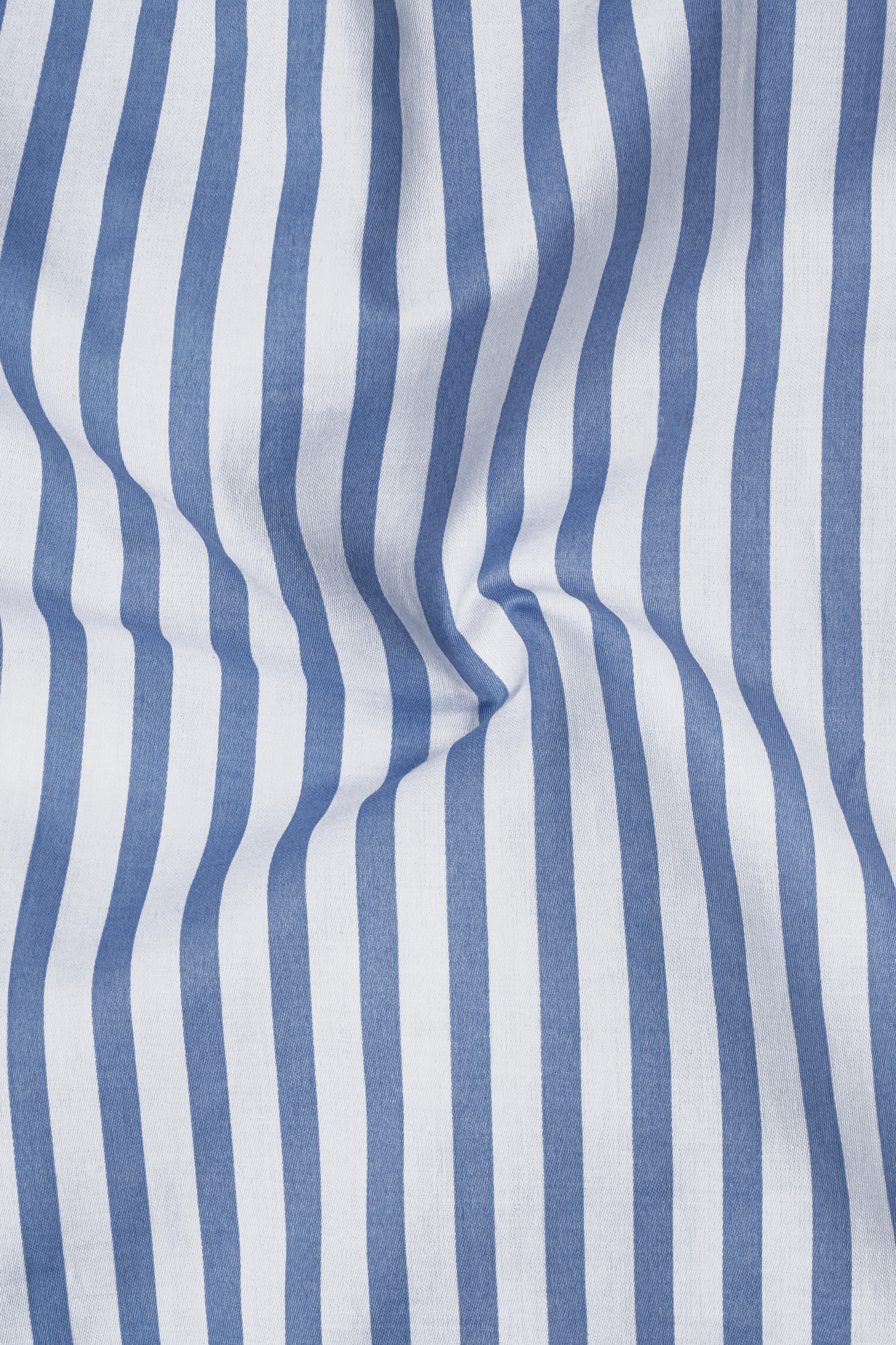Azurline-Carolina Blue And Bright White Candy Striped Super Soft Premium Cotton Dress White Cuff Collar Shirt