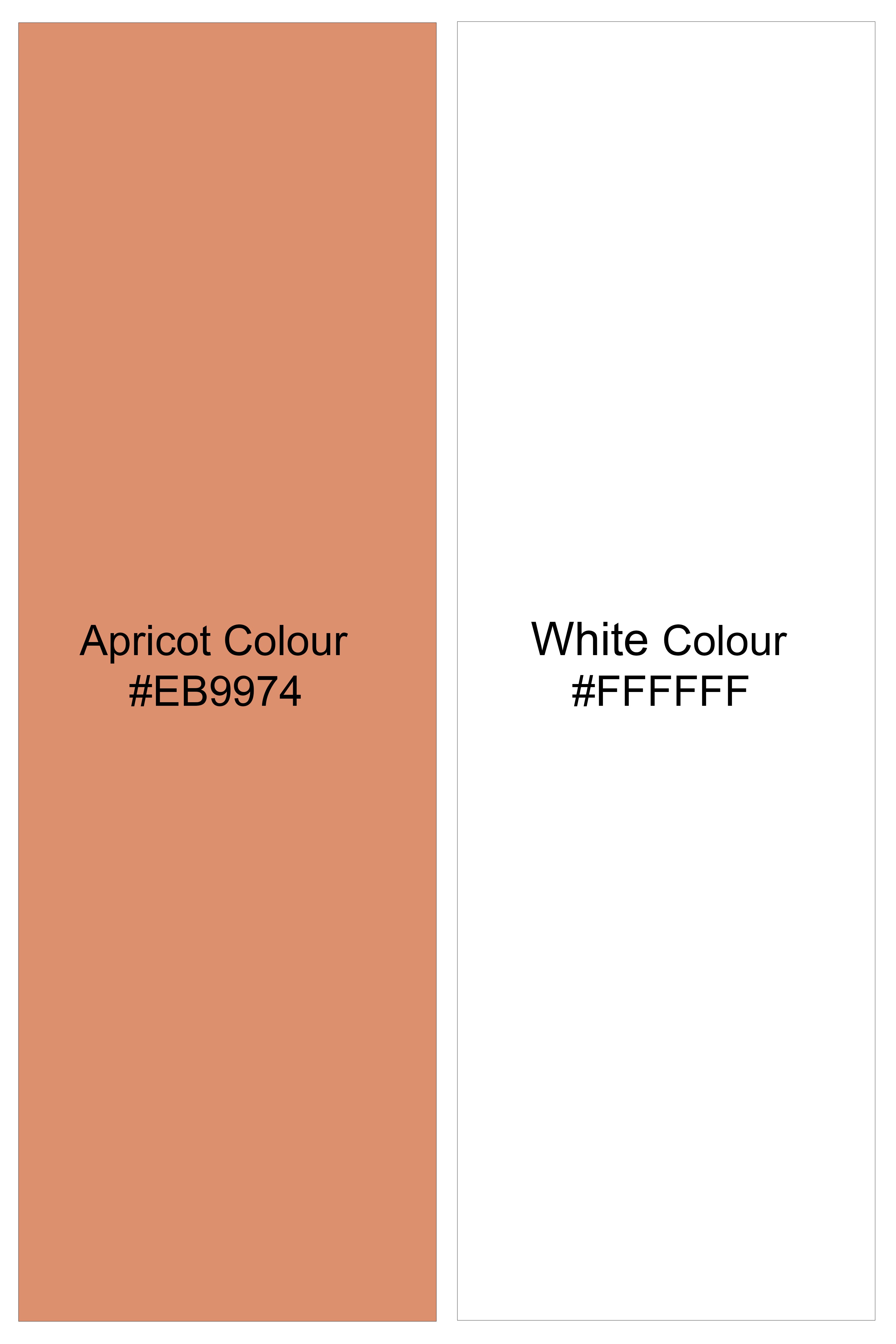Solcoro-Apricot Orange And Bright White Candy Striped Super Soft Premium Cotton Dress White Cuff Collar Shirt