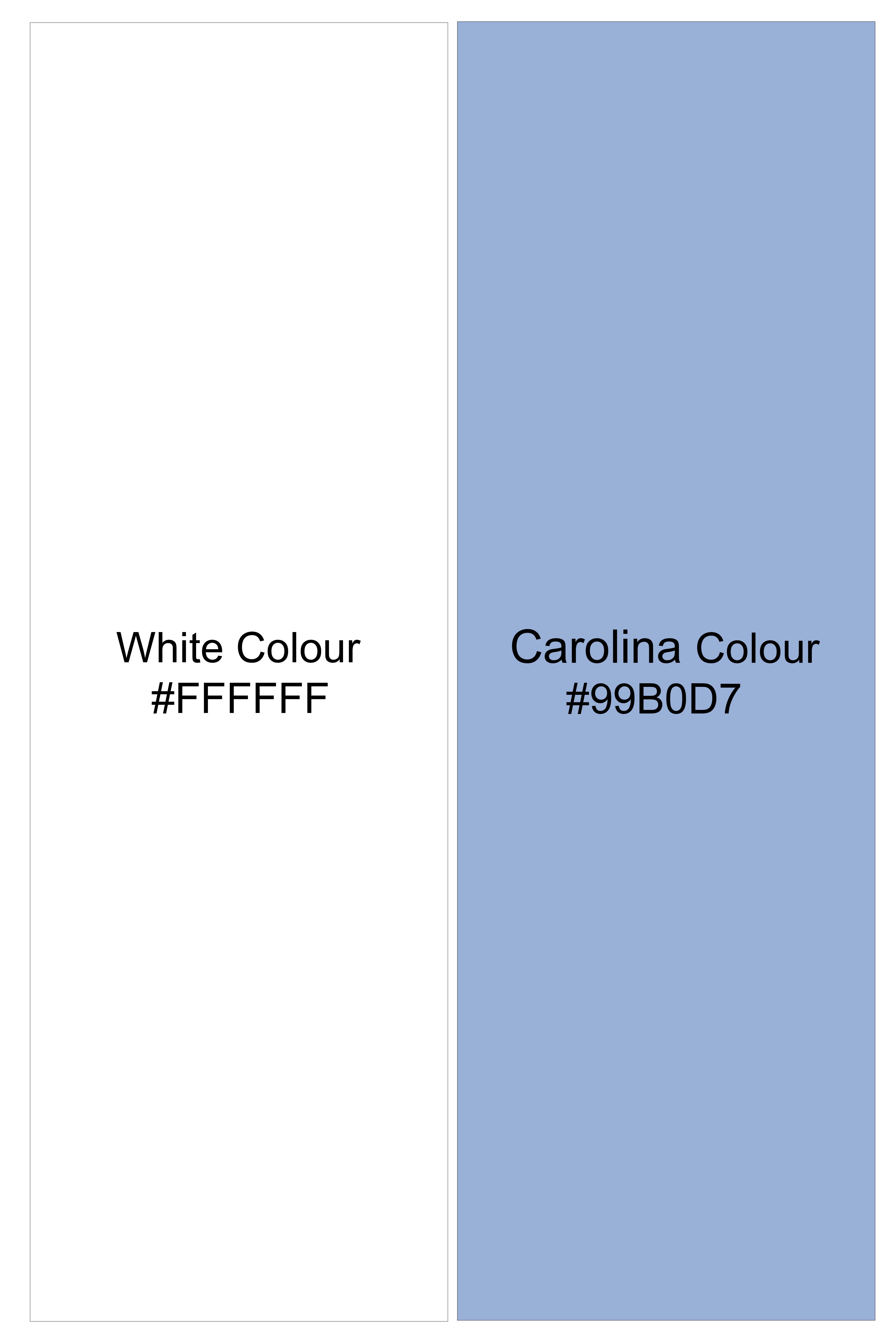 Azurline-Carolina Blue And Bright White Candy Striped Subtle Sheen Soft Premium Cotton Dress Shirt