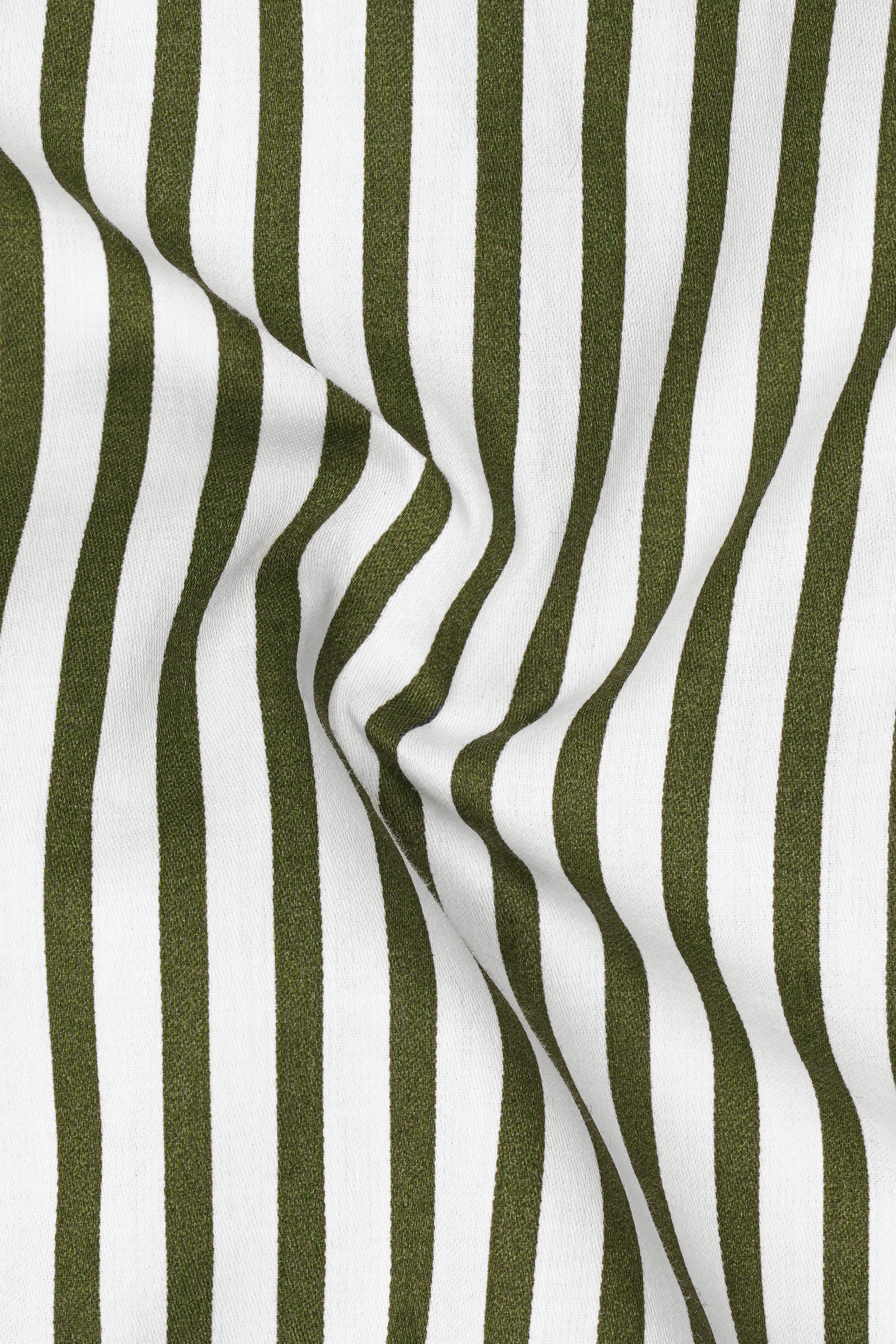 Verdant-Verdigris Green And Bright White Candy Striped Super Soft Premium Cotton Dress White Cuff Collar Shirt