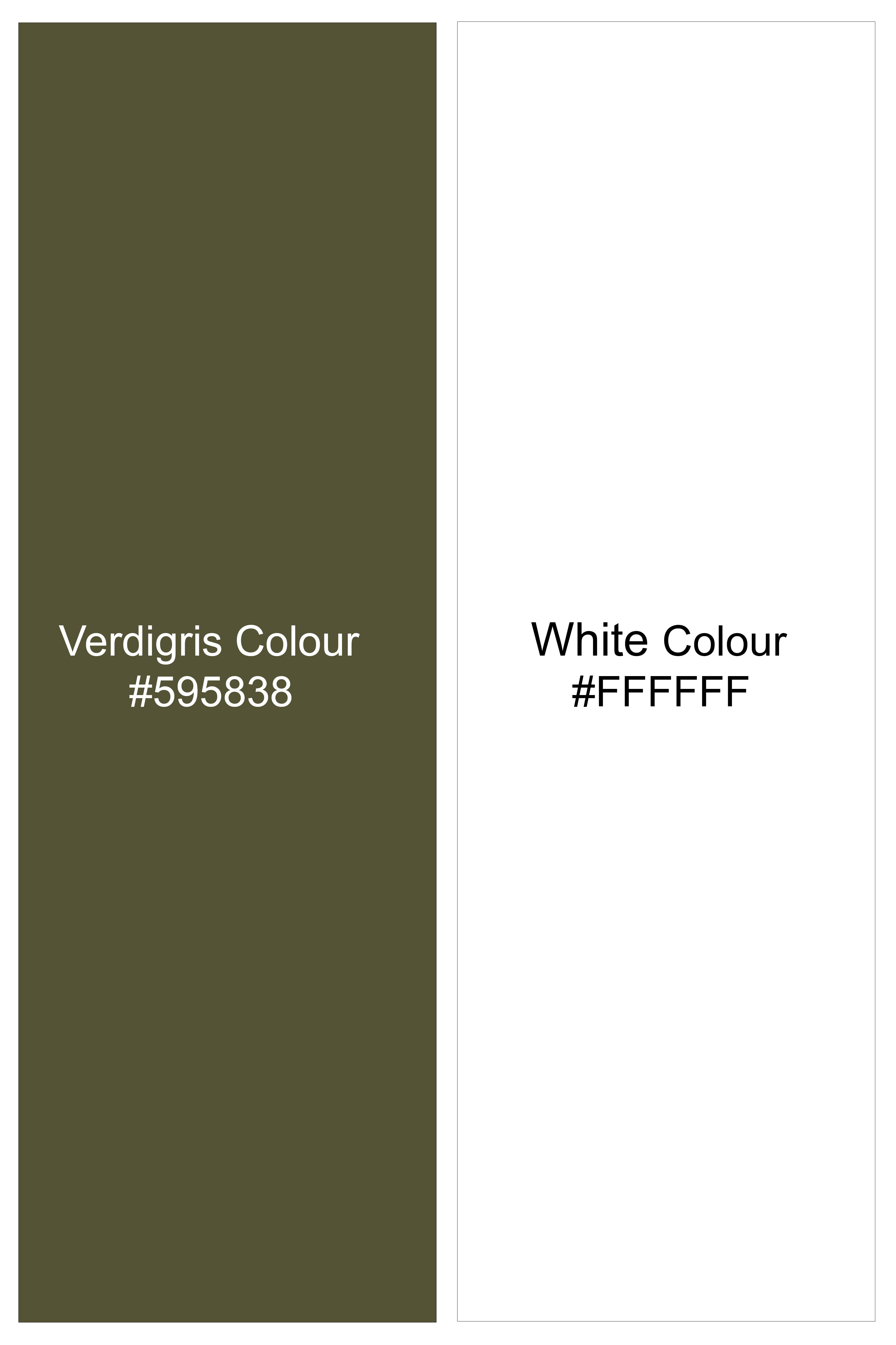 Verdant-Verdigris Green And Bright White Candy Striped Super Soft Premium Cotton Dress White Cuff Collar Shirt