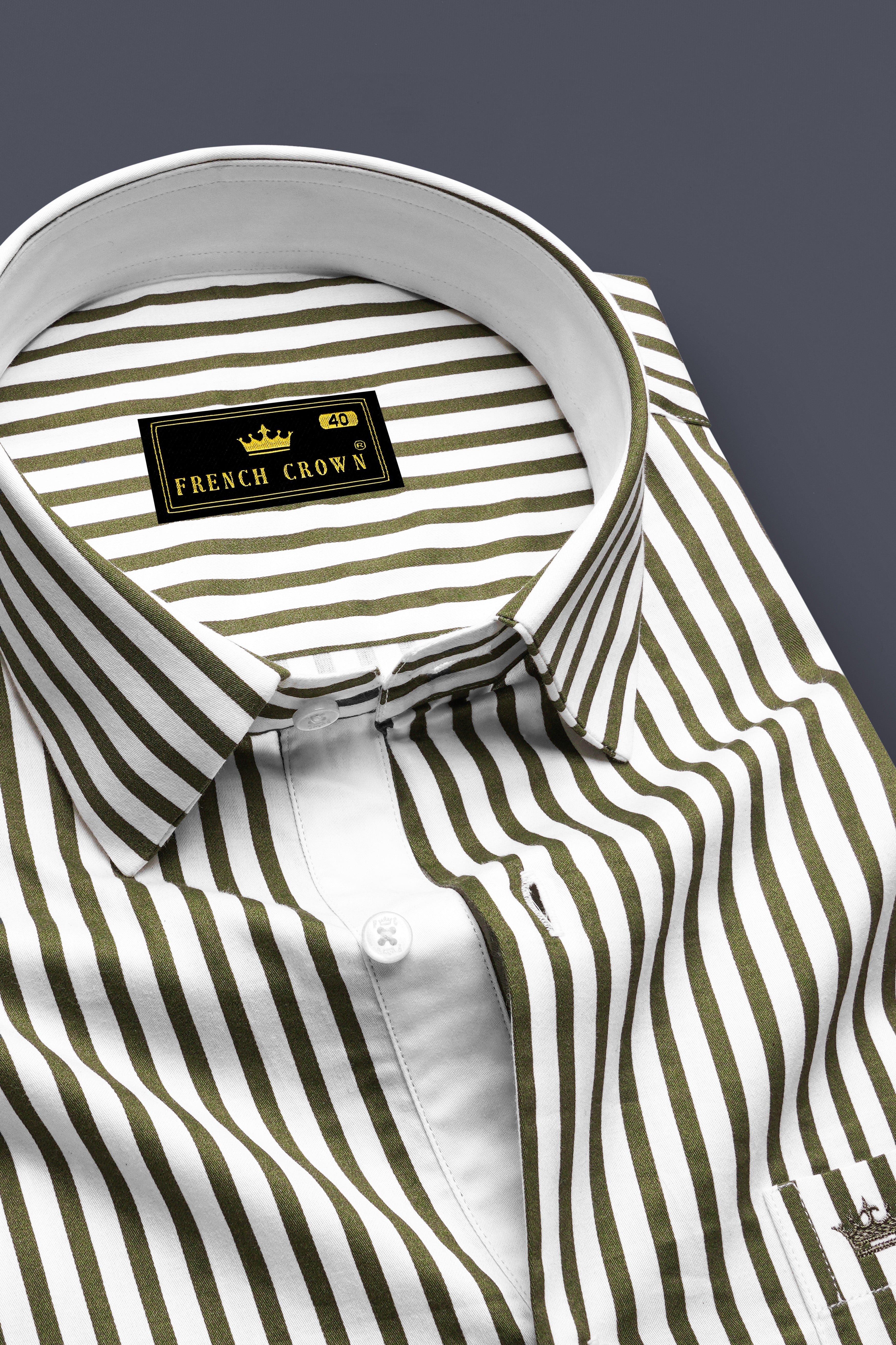 Verdant-Verdigris Green And Bright White Candy Striped Subtle Sheen Soft Premium Cotton Dress Shirt