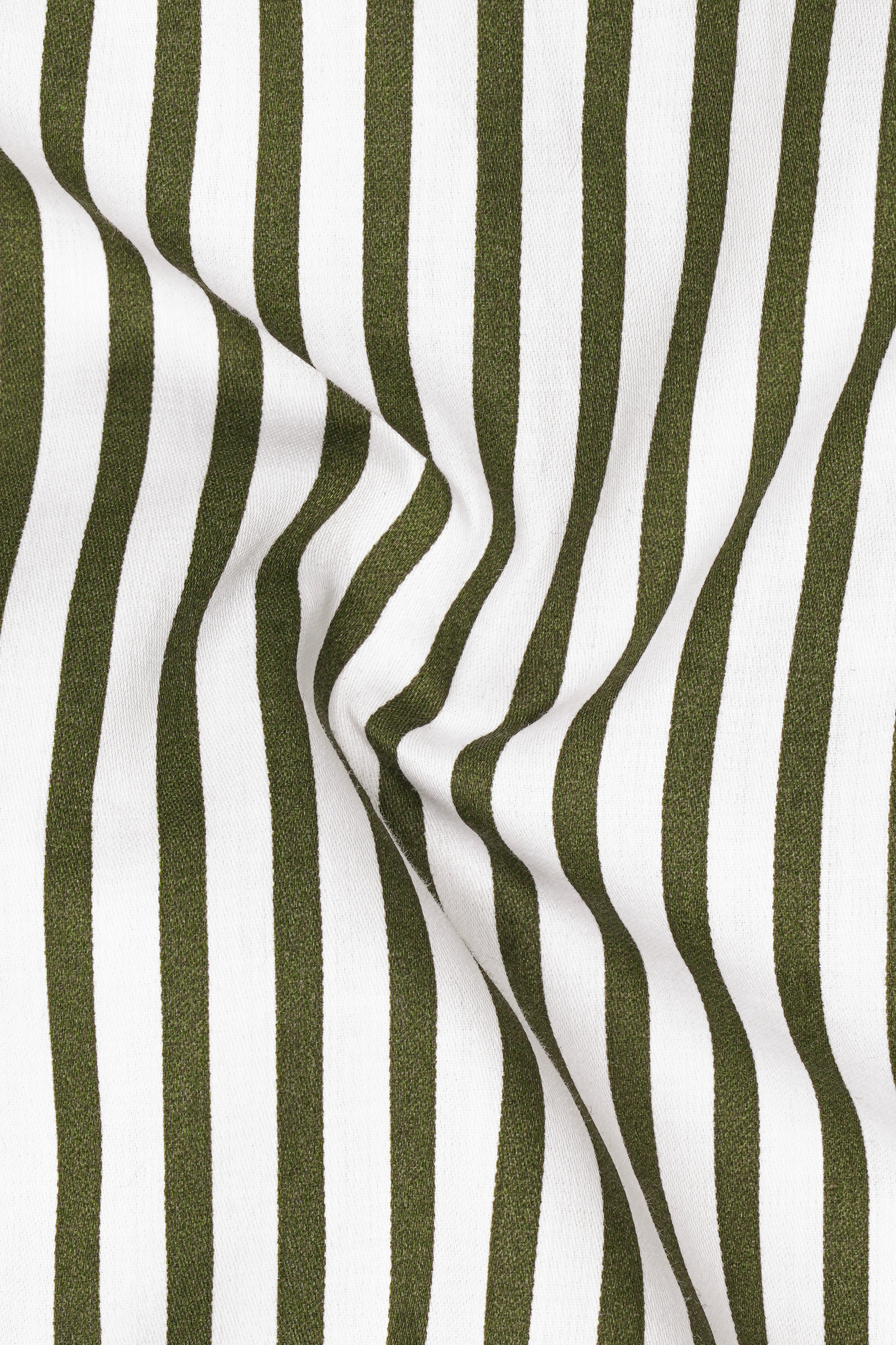 Verdant-Verdigris Green And Bright White Candy Striped Subtle Sheen Soft Premium Cotton Dress Shirt